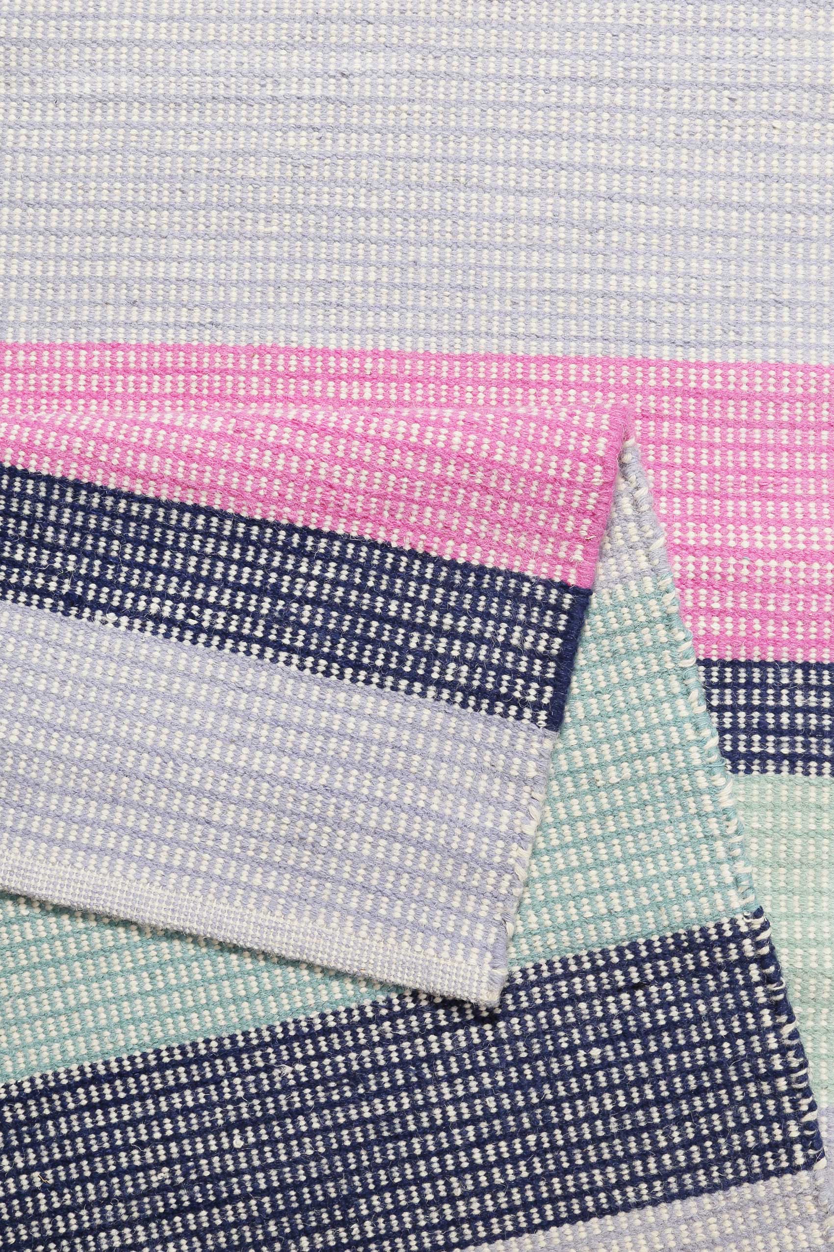 Esprit Kelim Teppich Blau Pink aus Wolle 