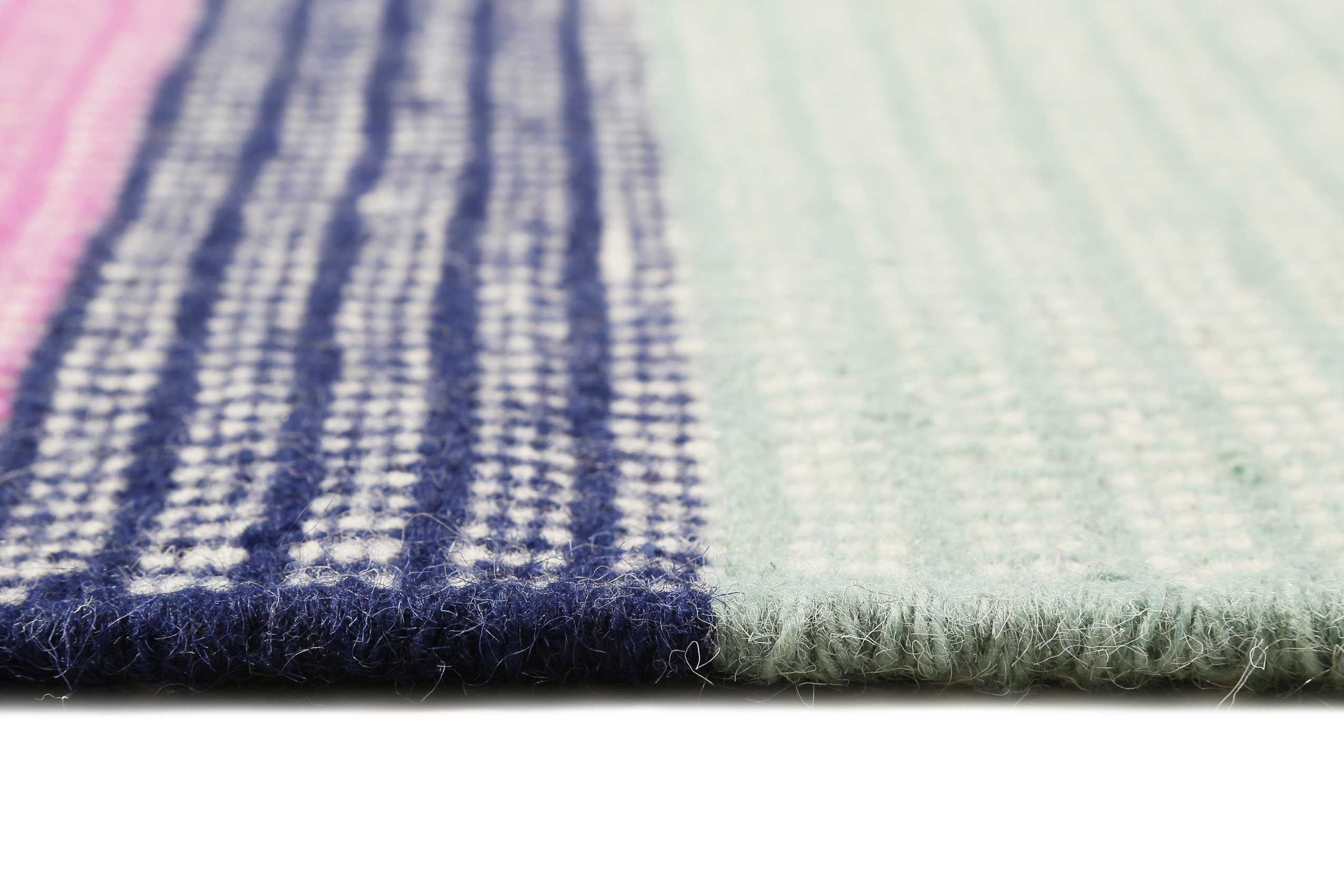 Esprit Kelim Teppich Blau Pink aus Wolle » Makon Kelim « - Ansicht 4