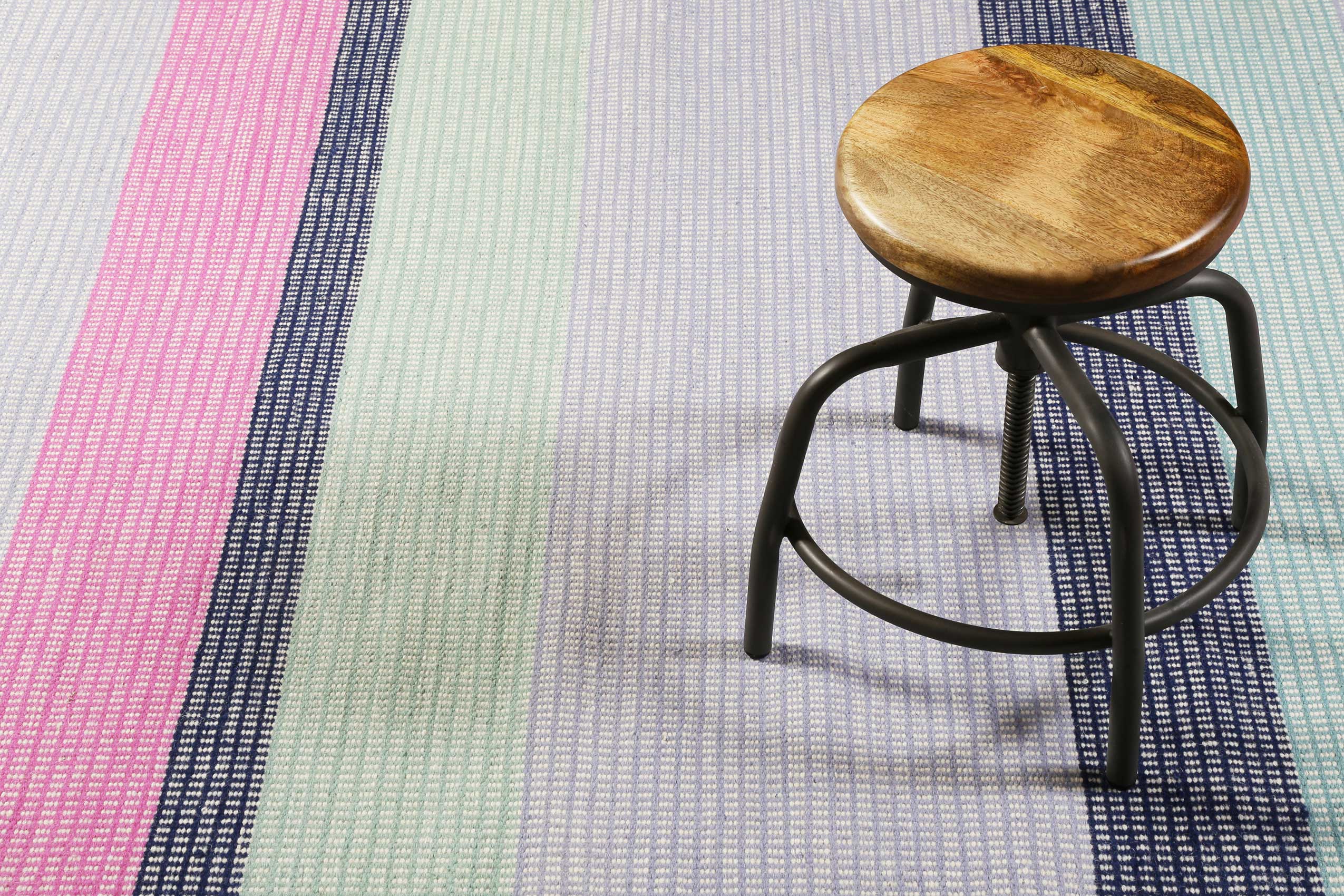 Esprit Kelim Teppich Blau Pink aus Wolle 