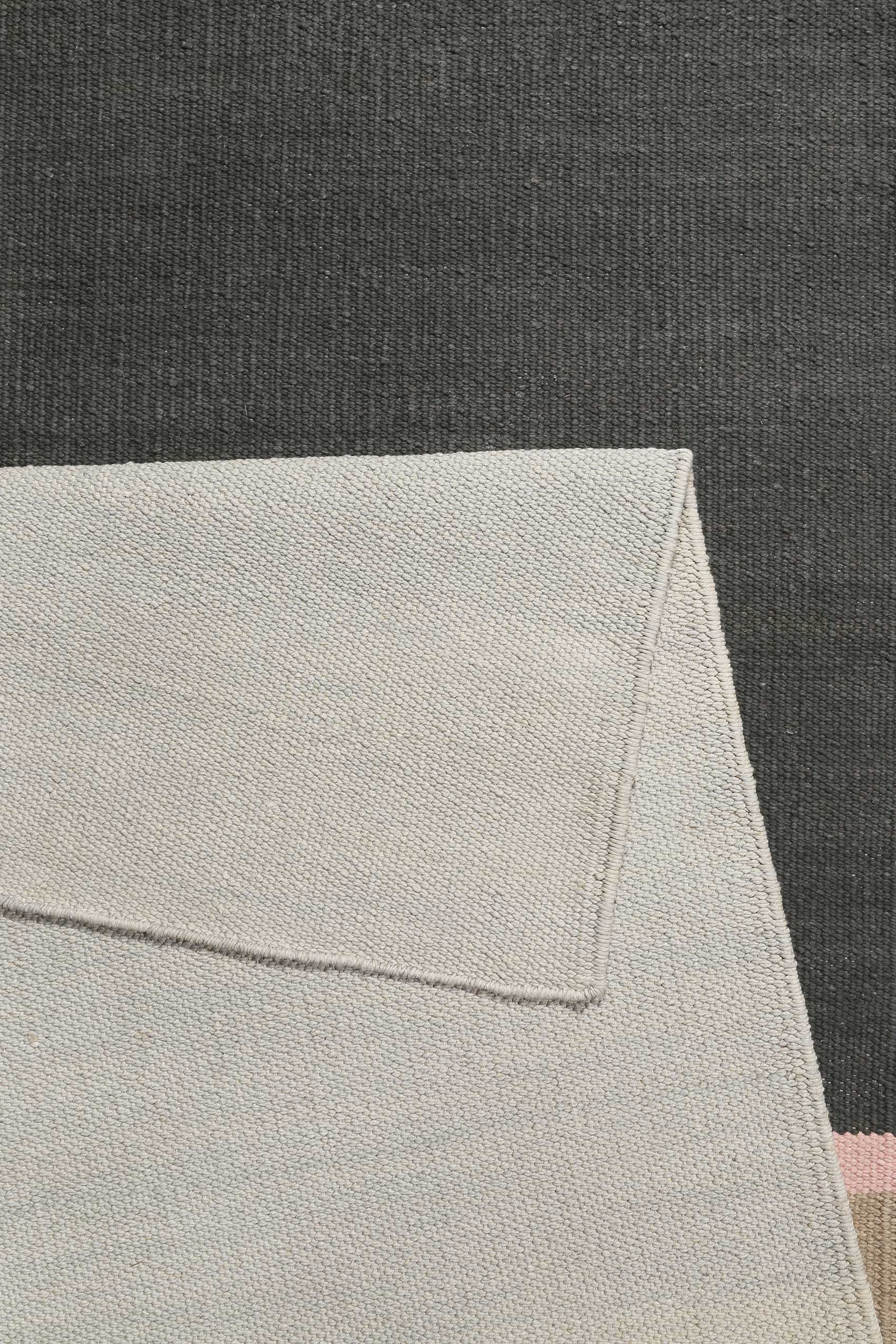 Esprit Kelim Teppich Anthrazit Grau aus Baumwolle » Midas Kelim « - Ansicht 3