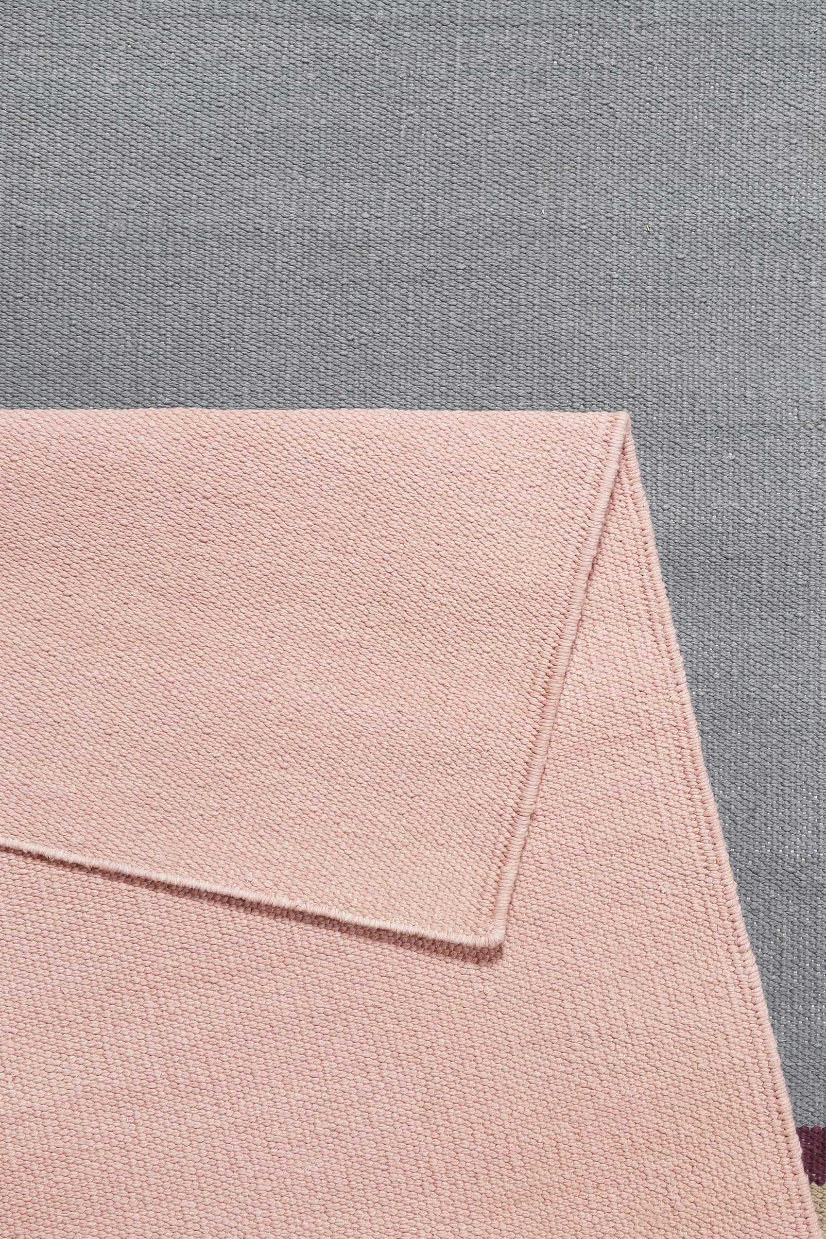 Esprit Kelim Teppich Grau Rosa aus Baumwolle » Midas Kelim « - Ansicht 3
