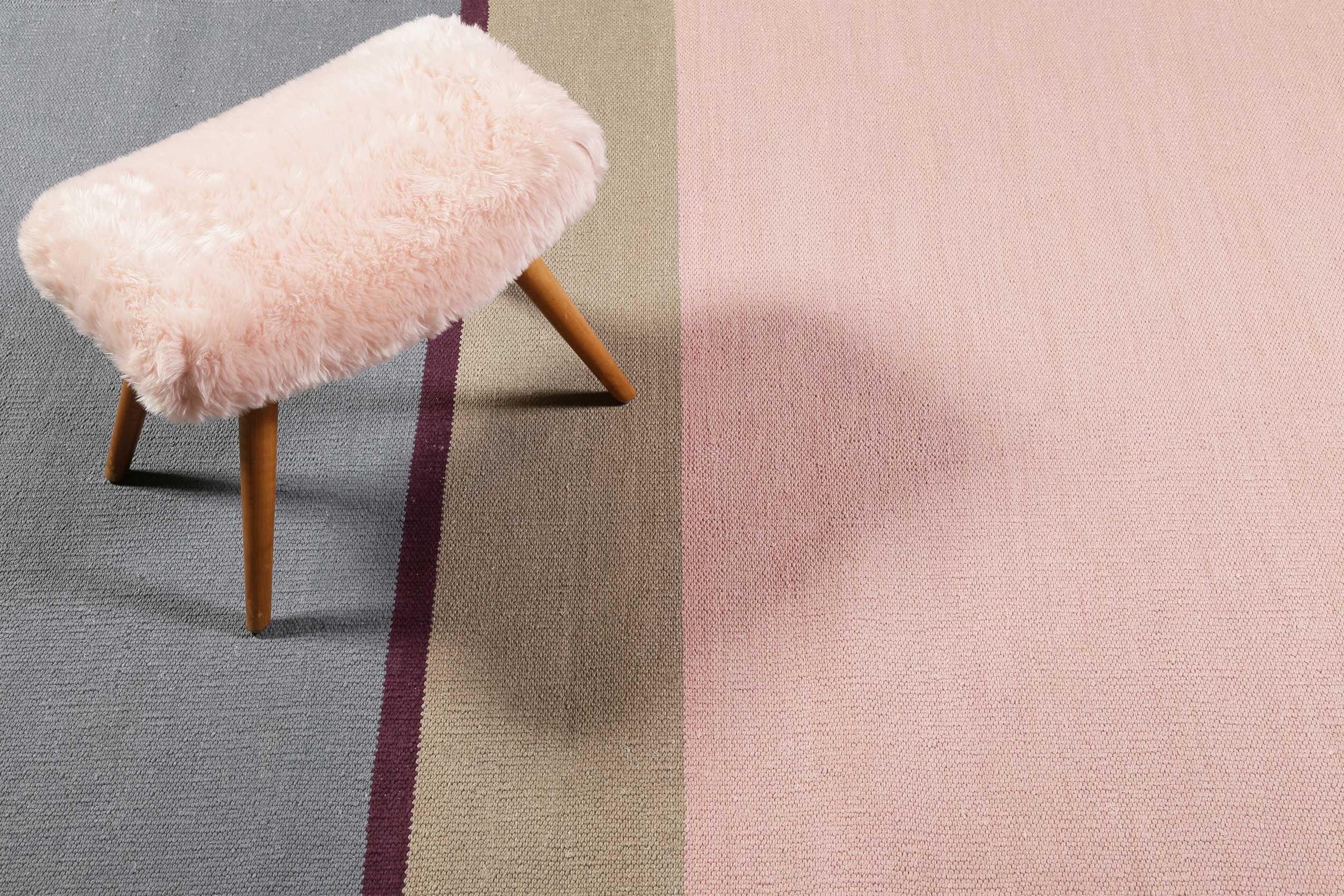 Esprit Kelim Teppich Grau Rosa aus Baumwolle » Midas Kelim « - Ansicht 6