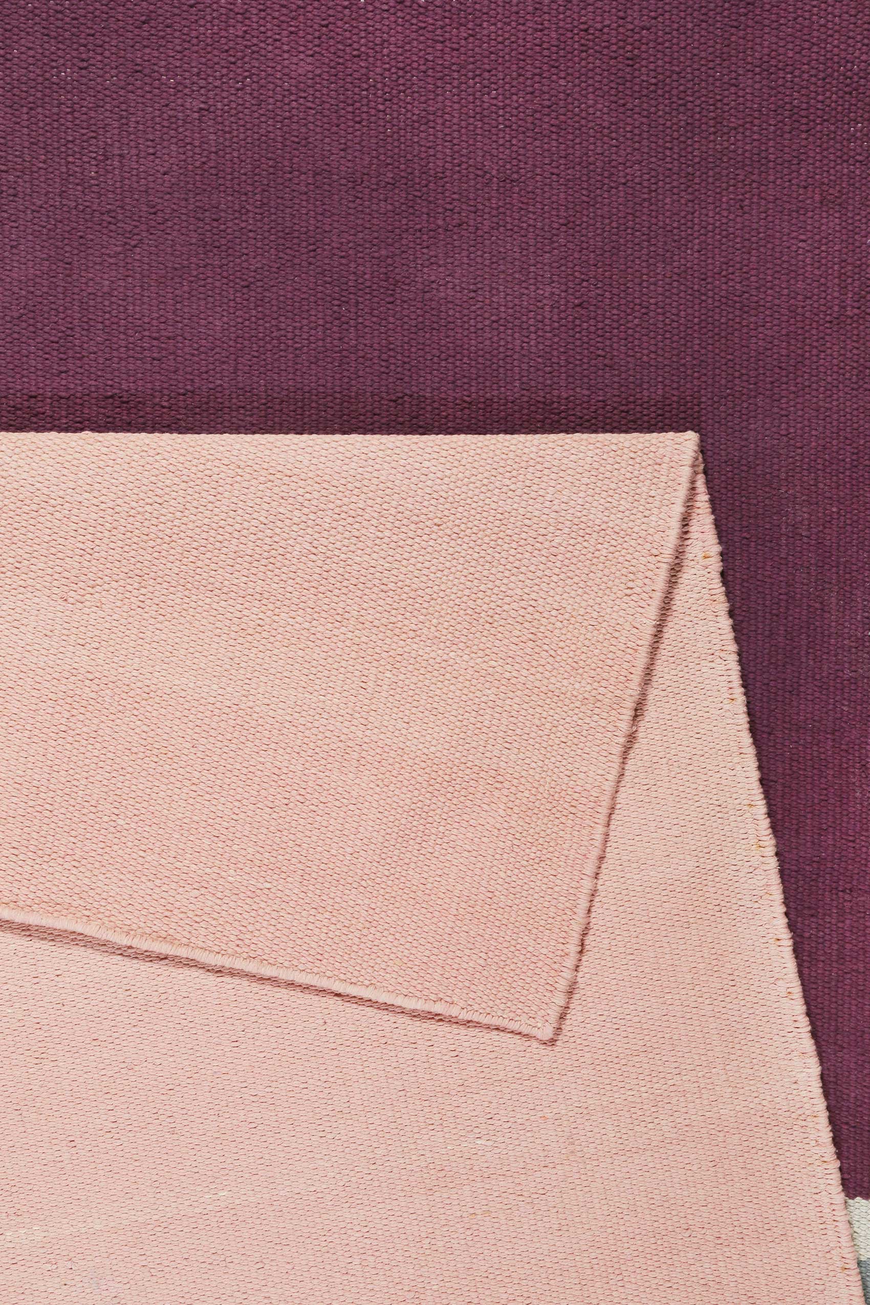 Esprit Kelim Teppich Violett Rosa aus Baumwolle 