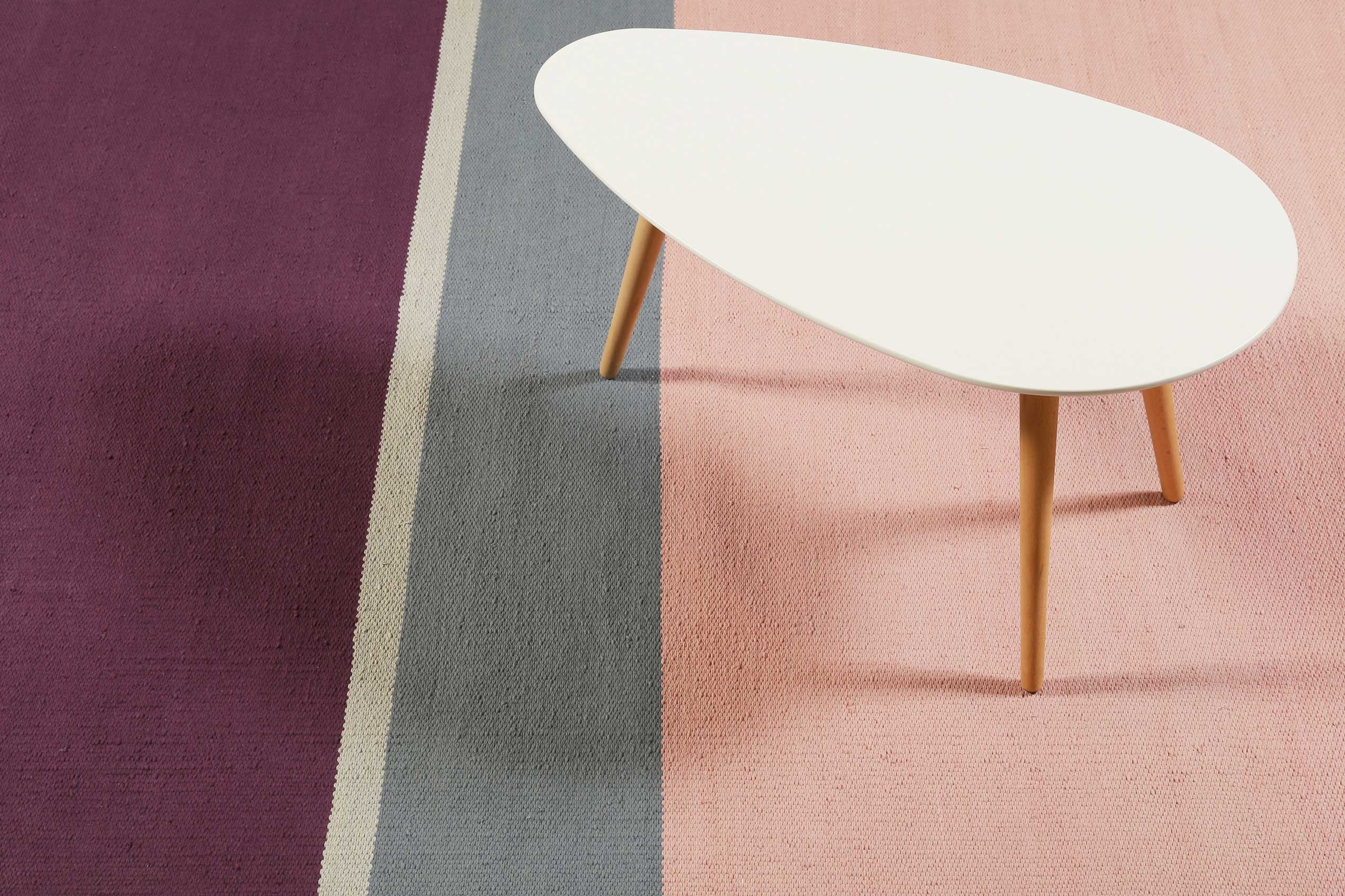 Esprit Kelim Teppich Violett Rosa aus Baumwolle 