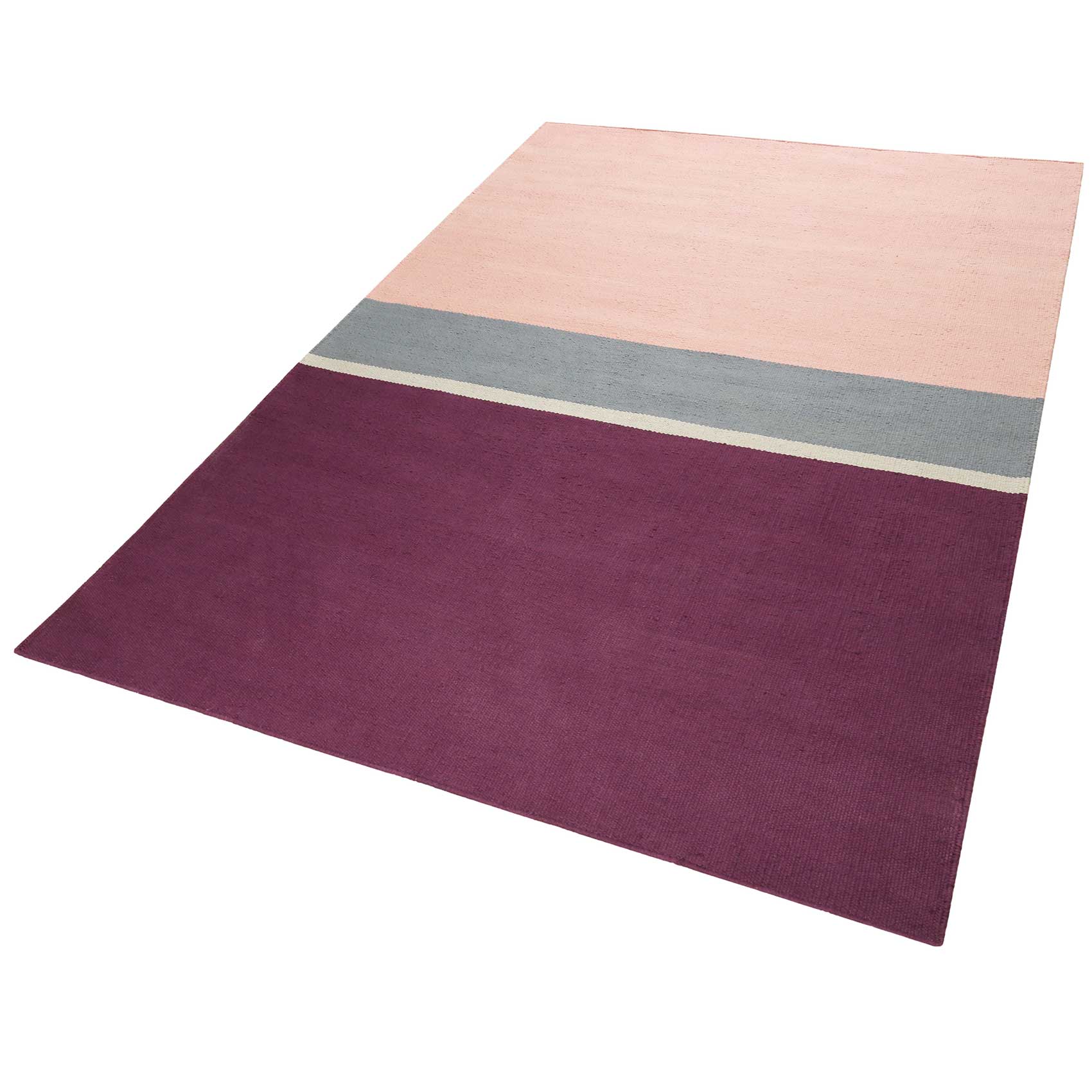 Esprit Kelim Teppich Violett Rosa aus Baumwolle 