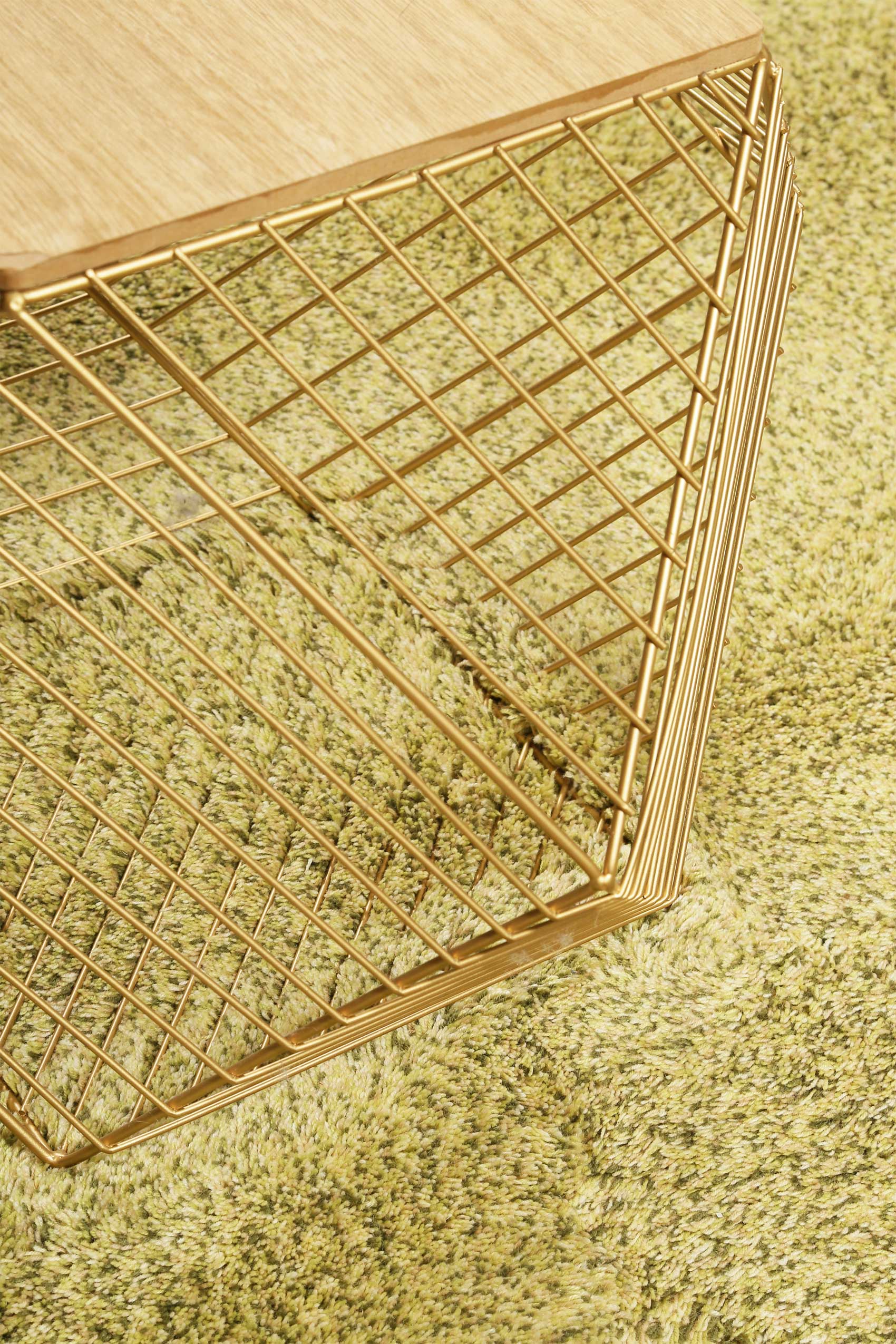 Esprit Wollteppich Grün meliert Hochflor 