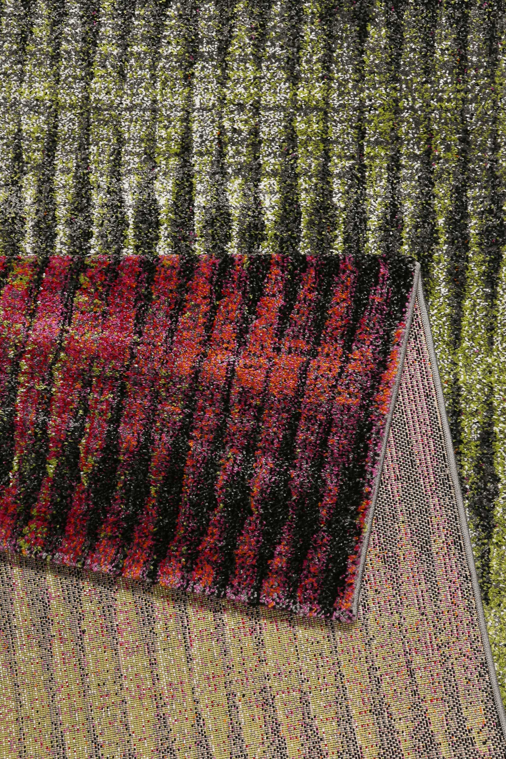 Esprit Teppich Grün Pink Kurzflor 