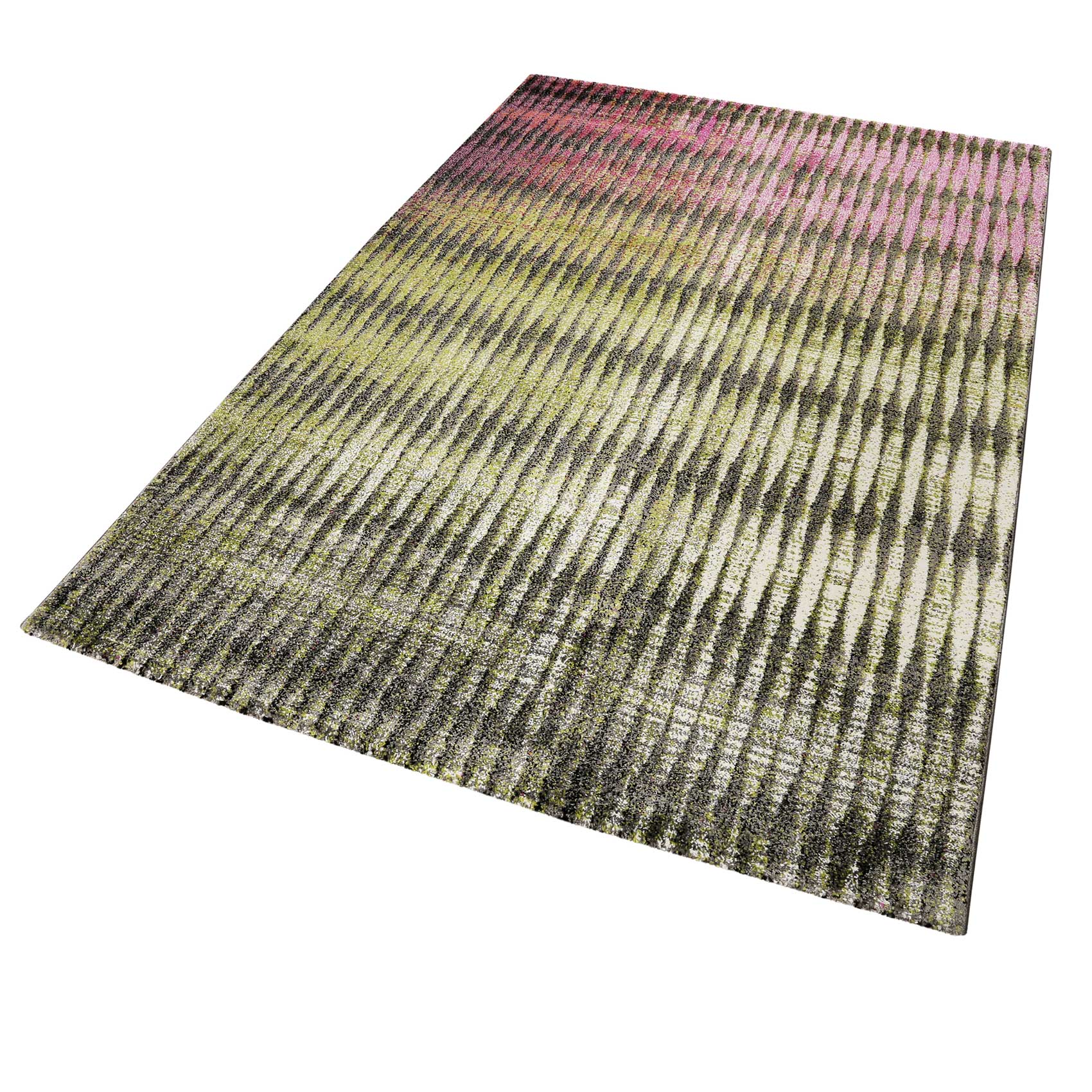 Esprit Teppich Grün Pink Kurzflor 