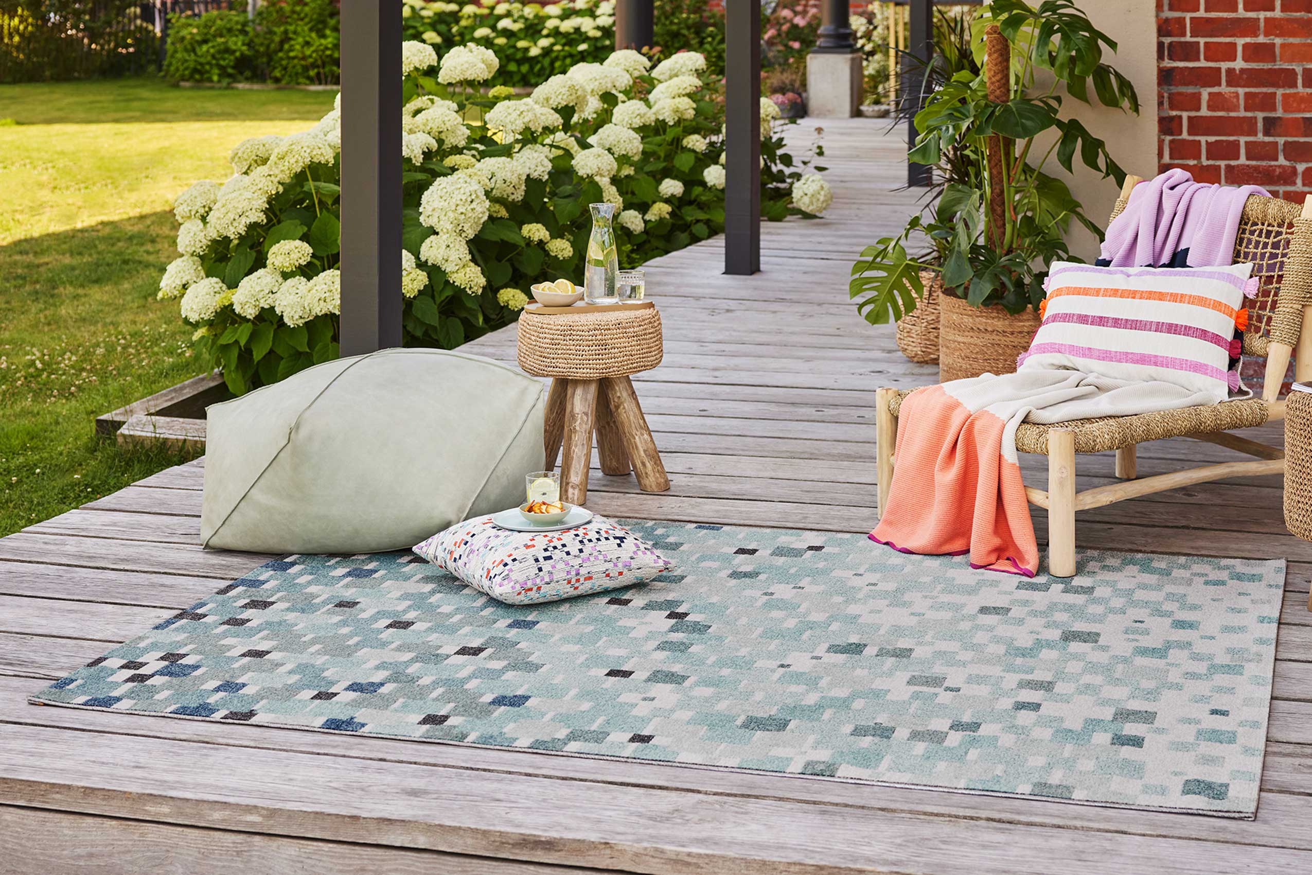 Esprit Teppich In- und Outdoor Blau Grün 