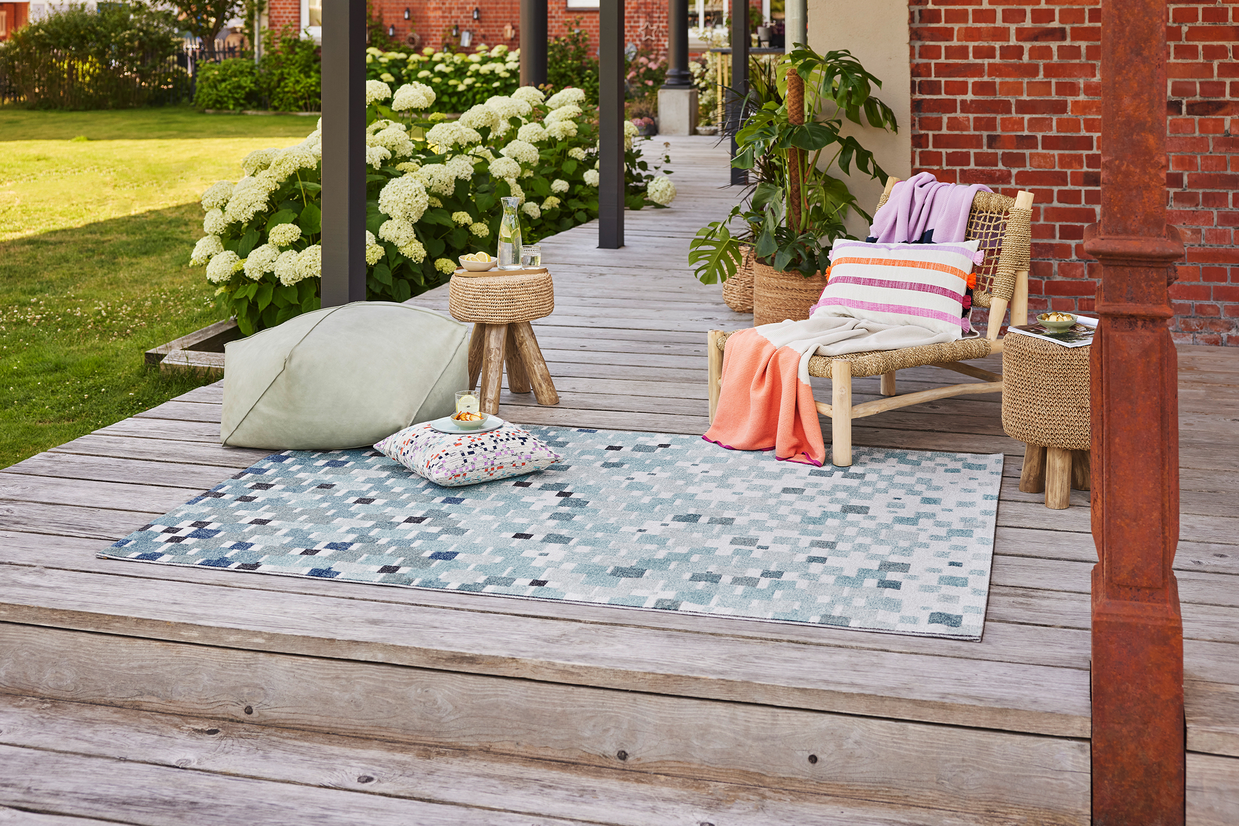 Esprit Teppich In- und Outdoor Blau Grün 