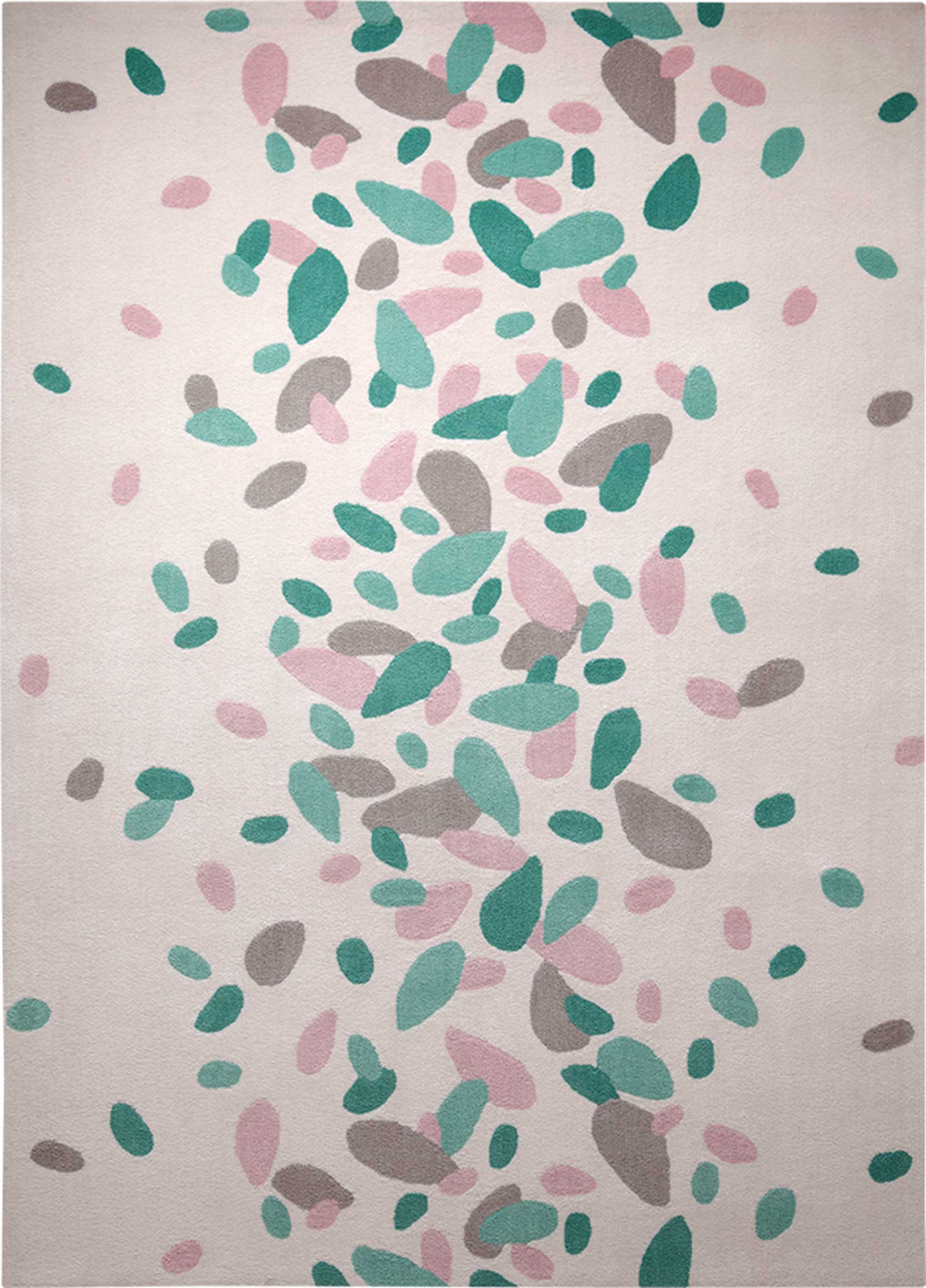 Esprit Teppich Grün Rosa Weiß Kurzflor » Petals « - Ansicht 1