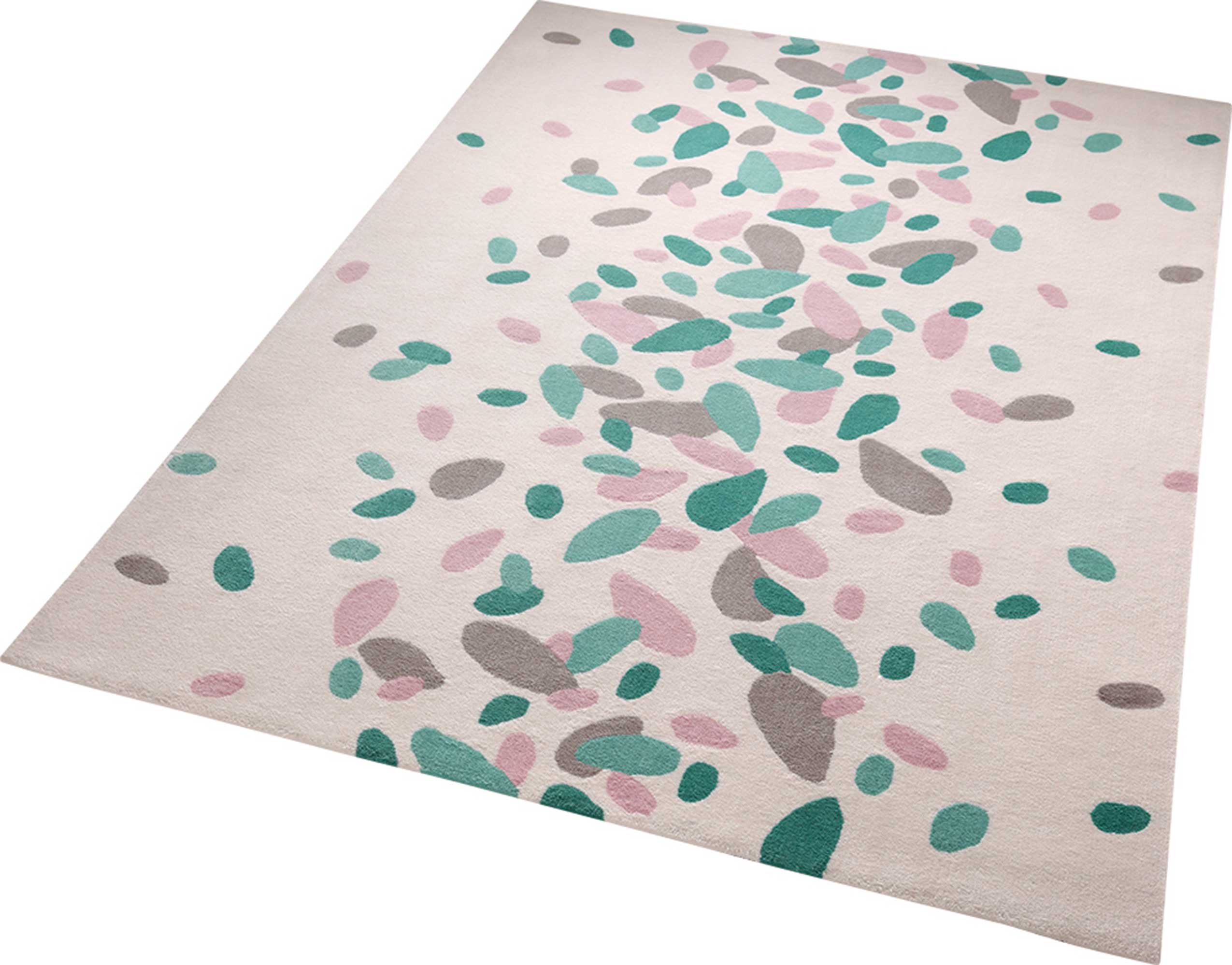 Esprit Teppich Grün Rosa Weiß Kurzflor » Petals « - Ansicht 2