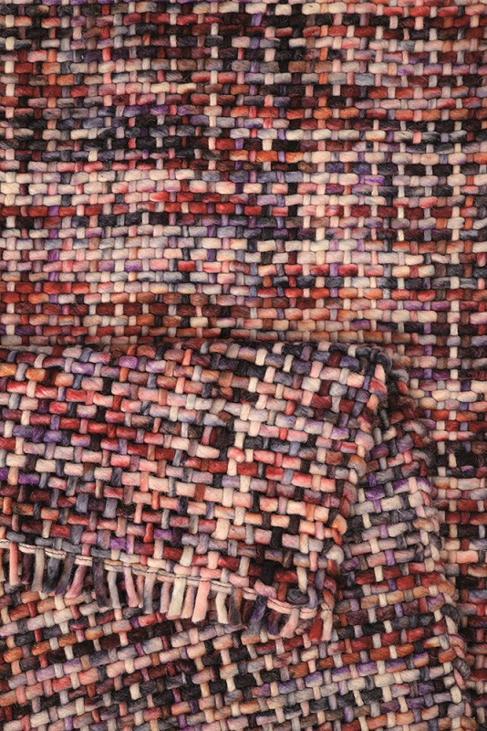 Esprit Kelim Teppich Rot Violett aus Wolle » Purl « - Ansicht 3