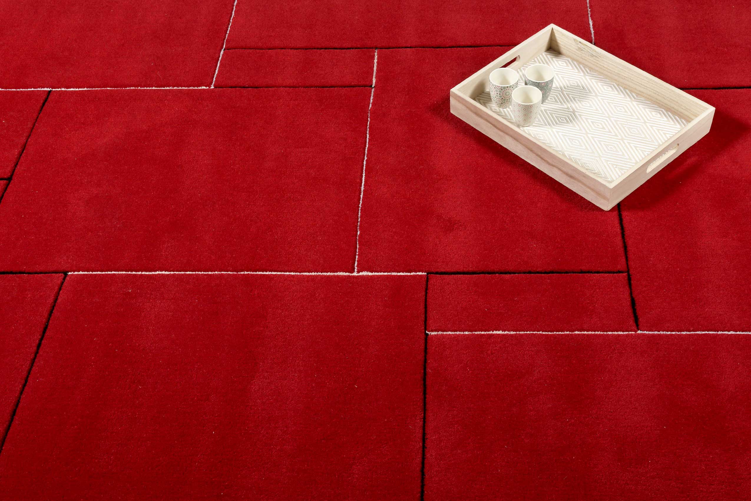 Esprit Wollteppich Rot Kurzflor » Puzzle « - Ansicht 6