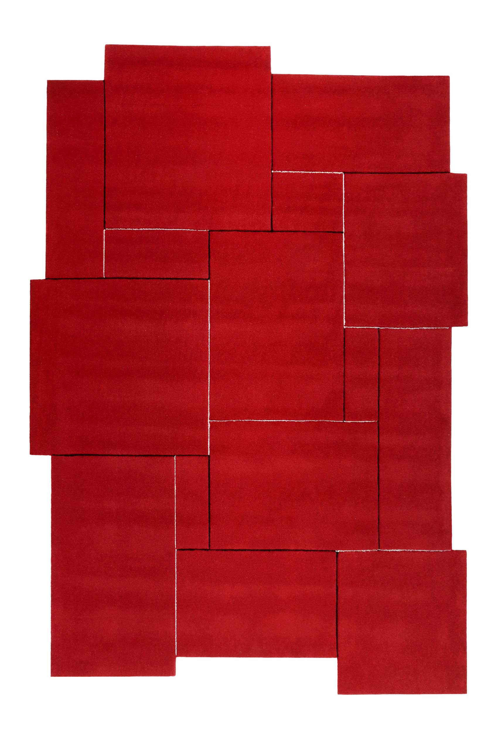Esprit Wollteppich Rot Kurzflor » Puzzle « - Ansicht 1