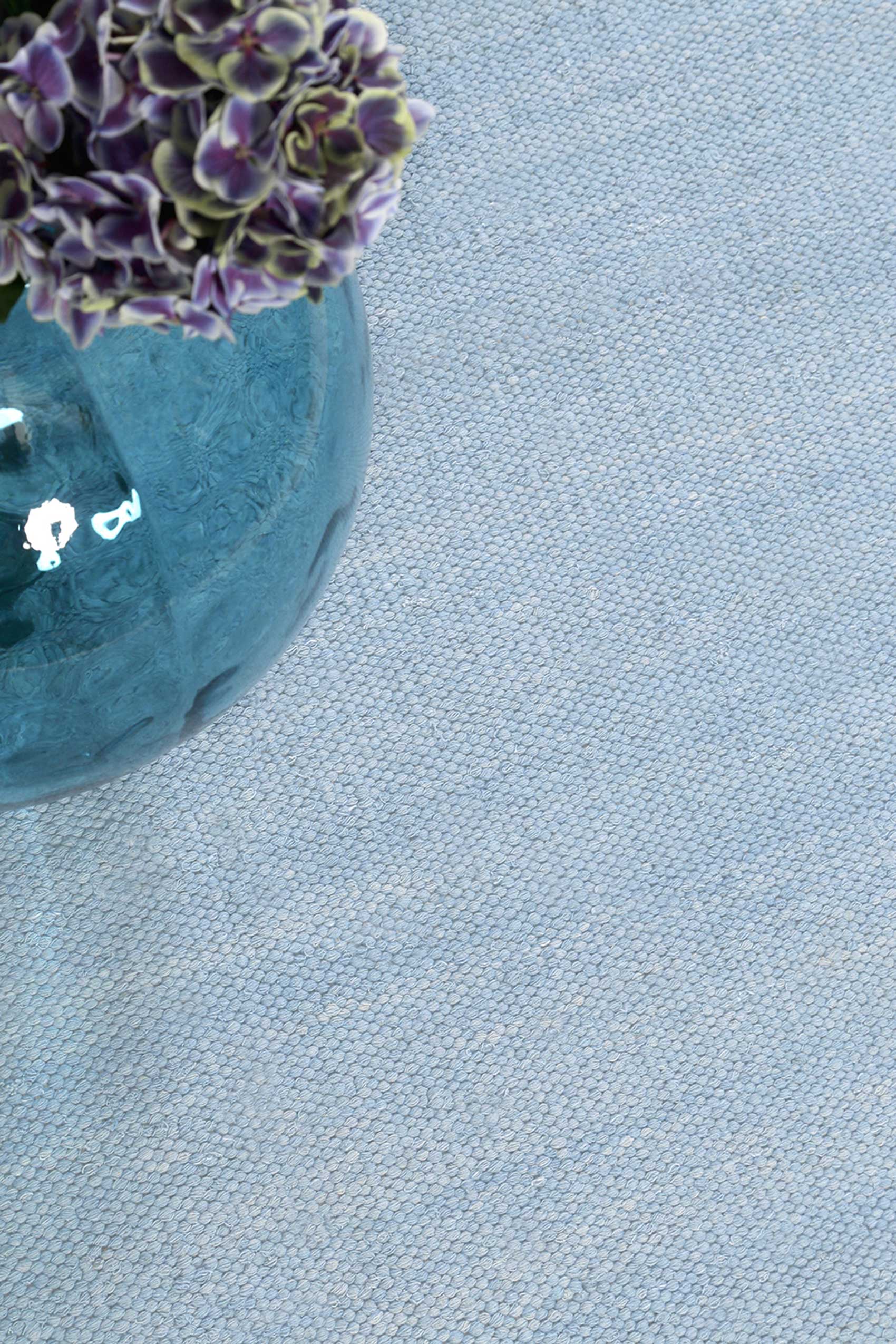 Esprit Kurzflor Teppich Hellblau aus Baumwolle » Rainbow Kelim « - Ansicht 5
