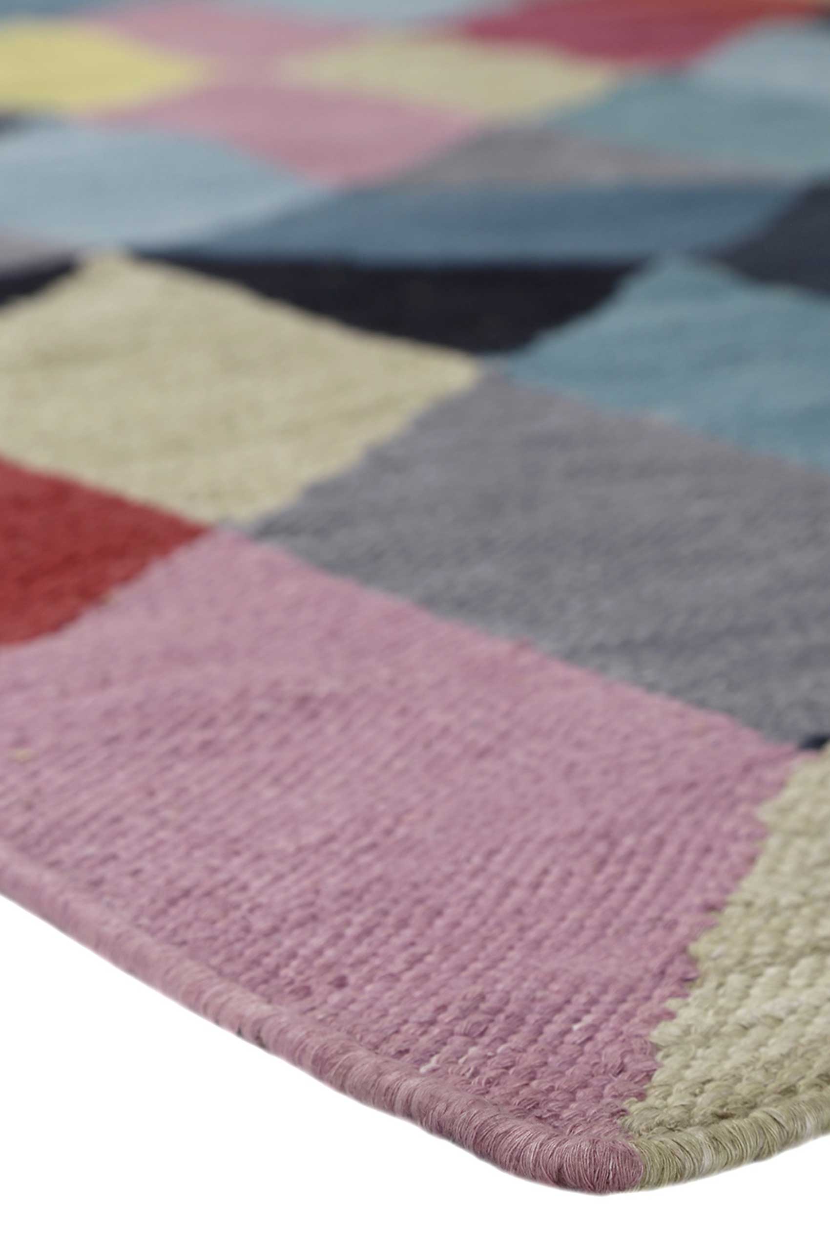 Esprit Kurzflor Kelim Teppich Bunt aus Baumwolle » Rainbow Triangle « - Ansicht 4