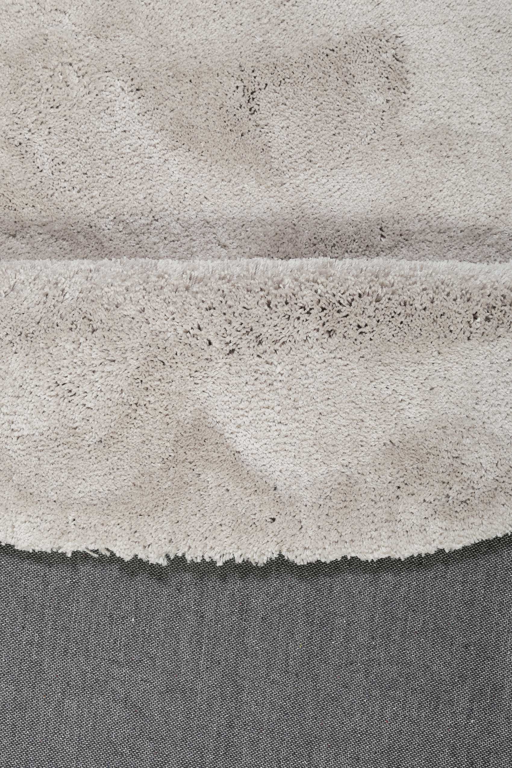 Esprit Teppich Rund Hellgrau Creme Hochflor 