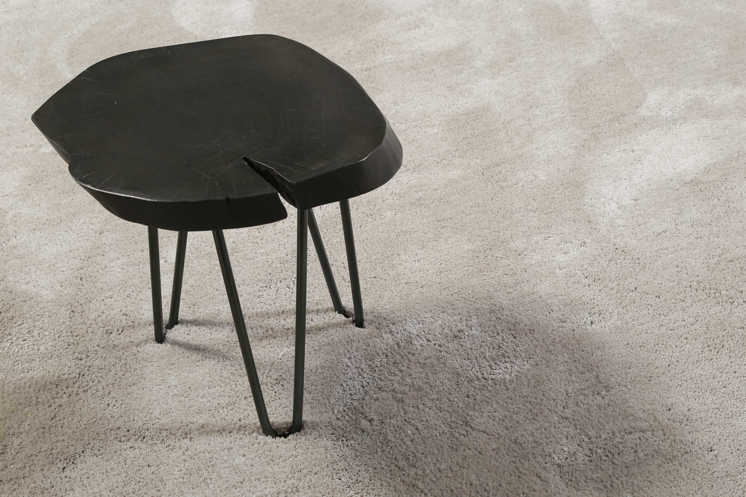 Esprit Teppich Rund Hellgrau Creme Hochflor 