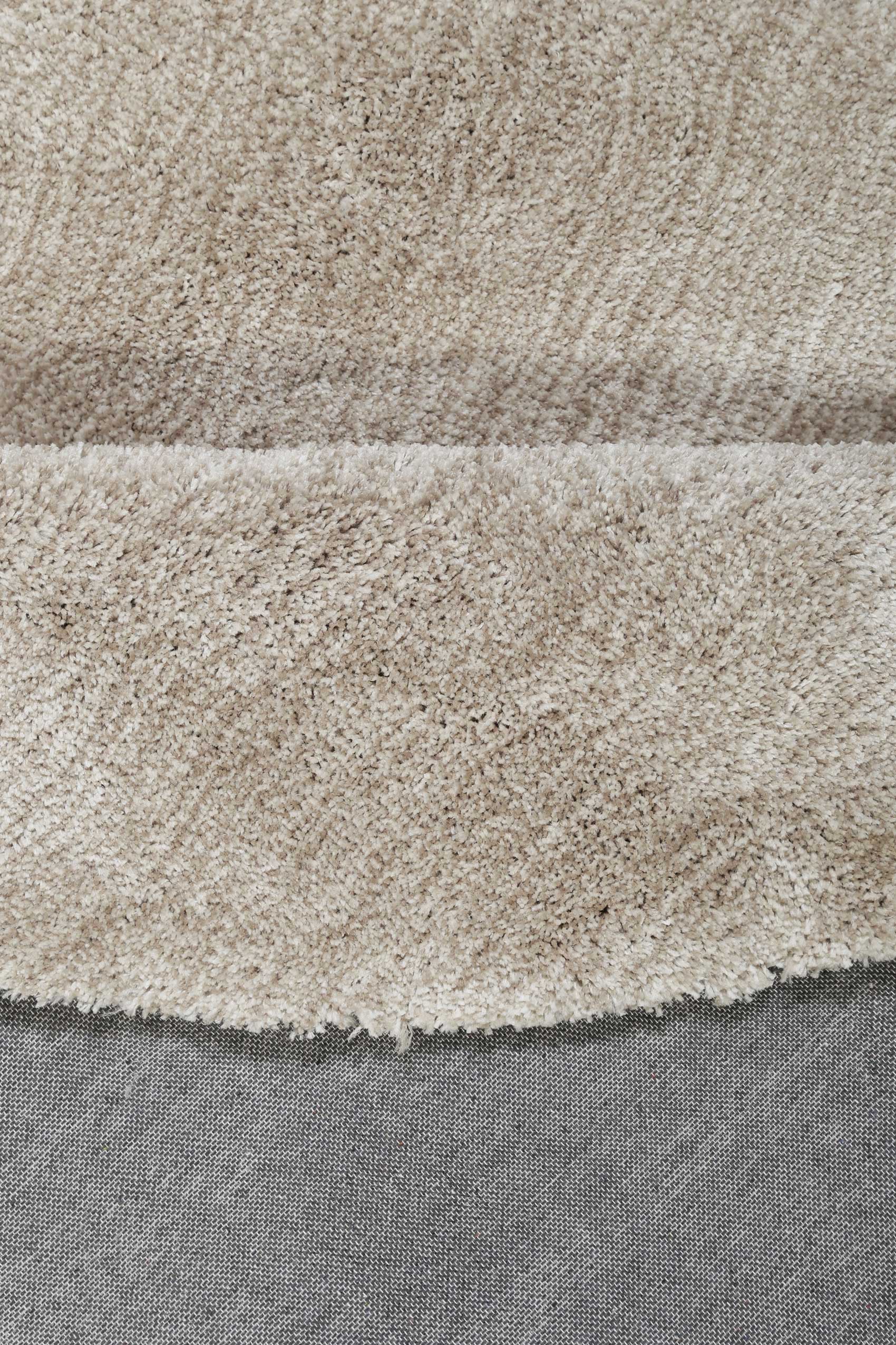 Esprit Teppich Rund Beige Sand meliert Hochflor 