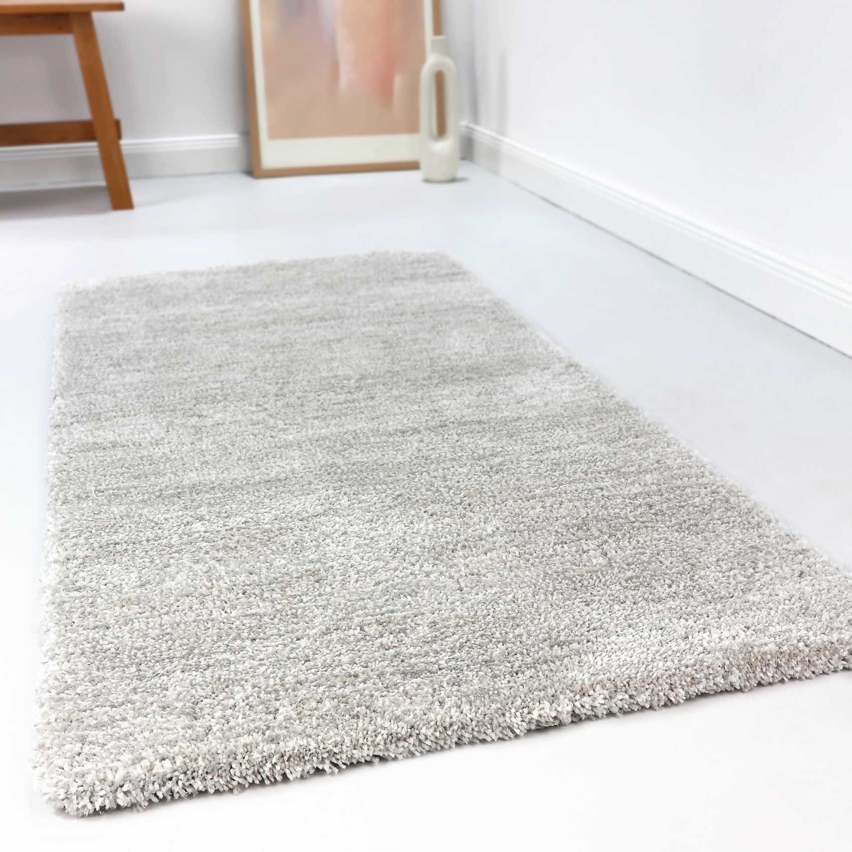 Esprit Teppich Hellgrau Creme meliert Hochflor 