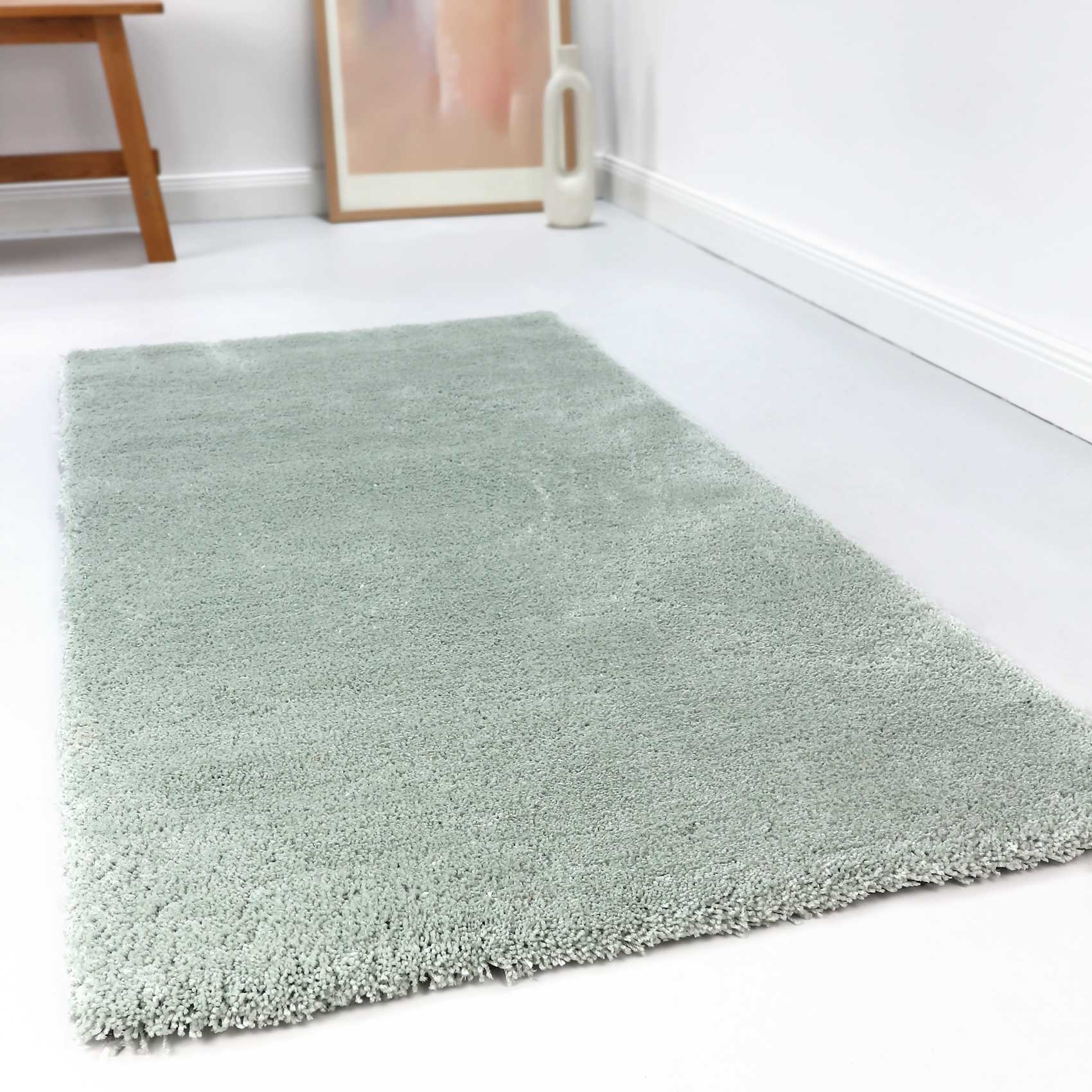 Esprit Teppich Hellgrau Grün Hochflor 