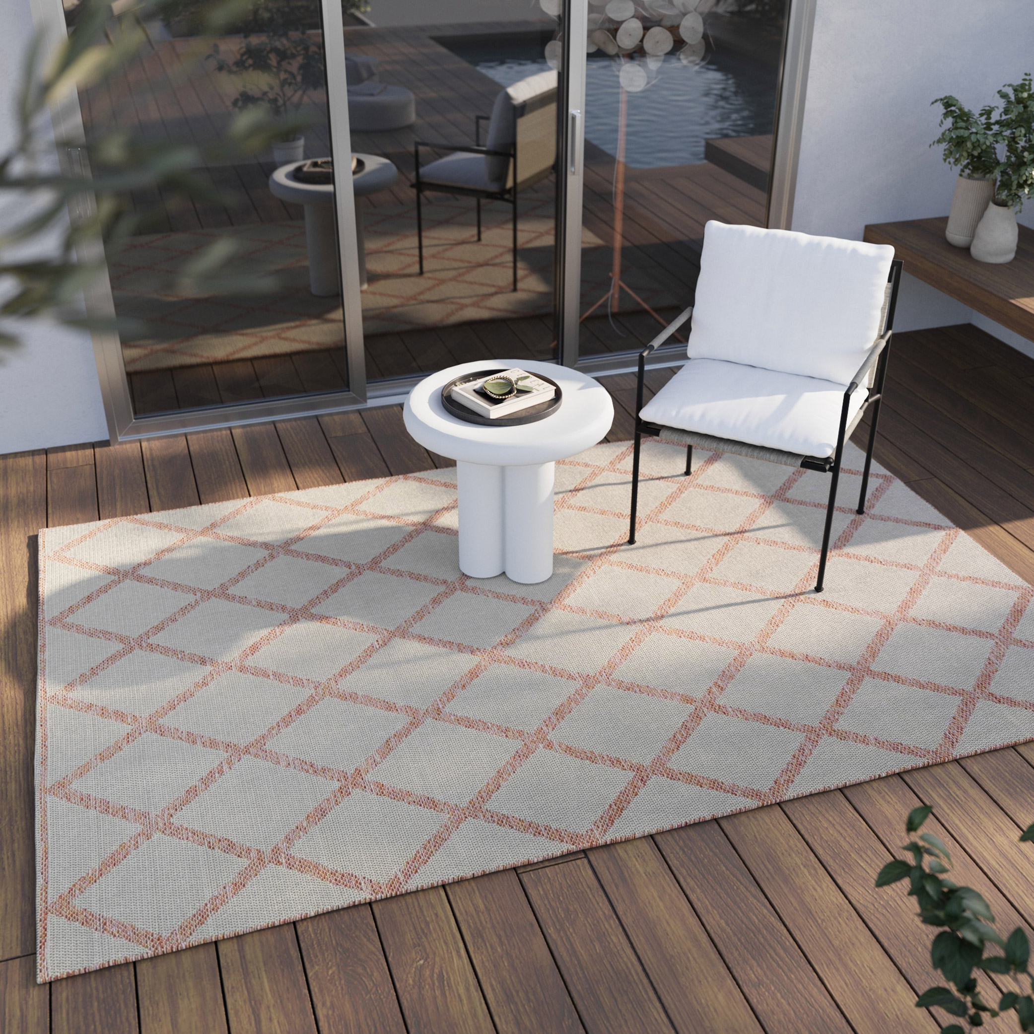 Esprit Teppich In & Outdoor Beige Orange Rot 
