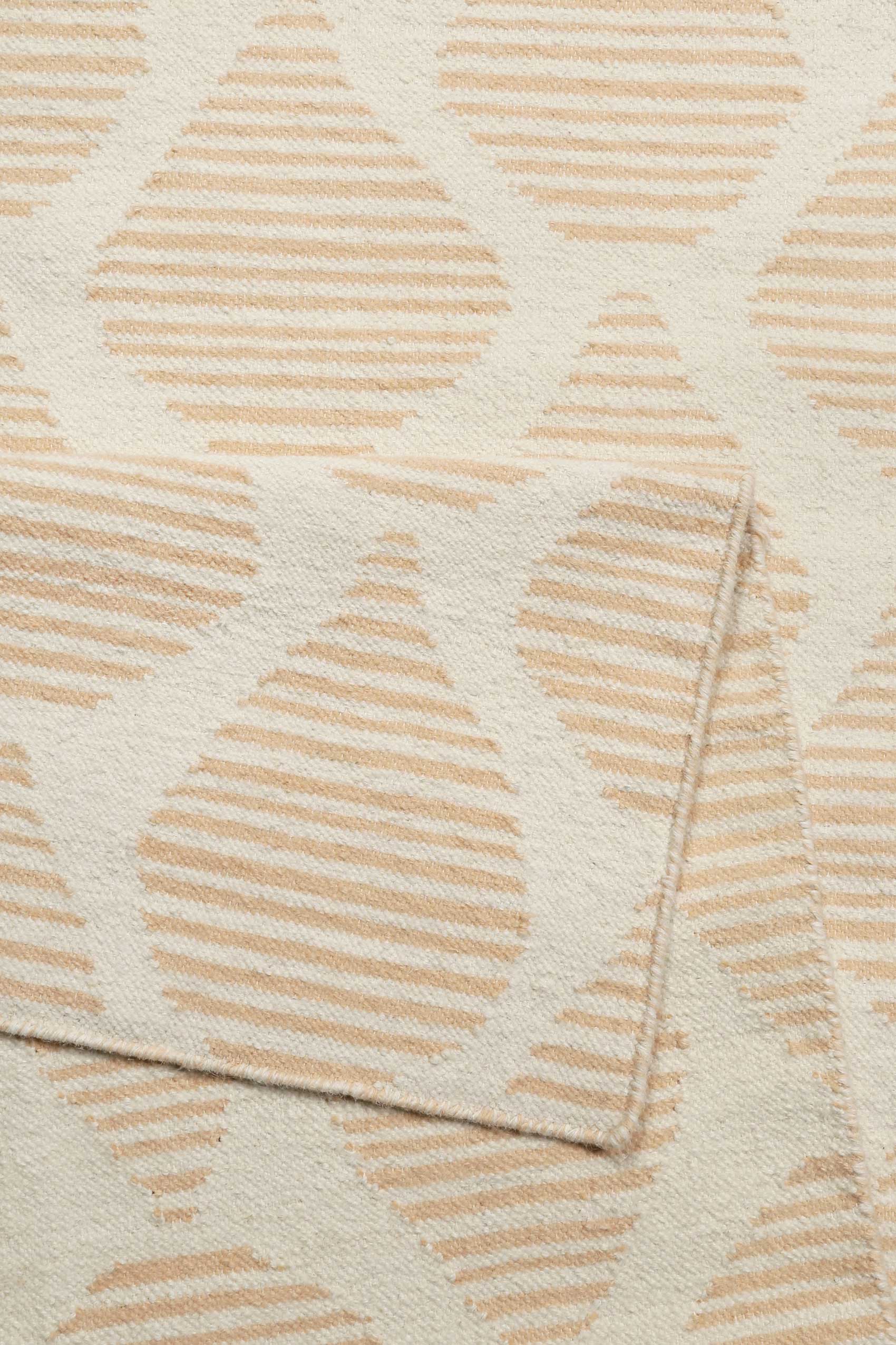 Esprit Kelim Teppich Apricot Beige aus Wolle » Rainns « - Ansicht 3