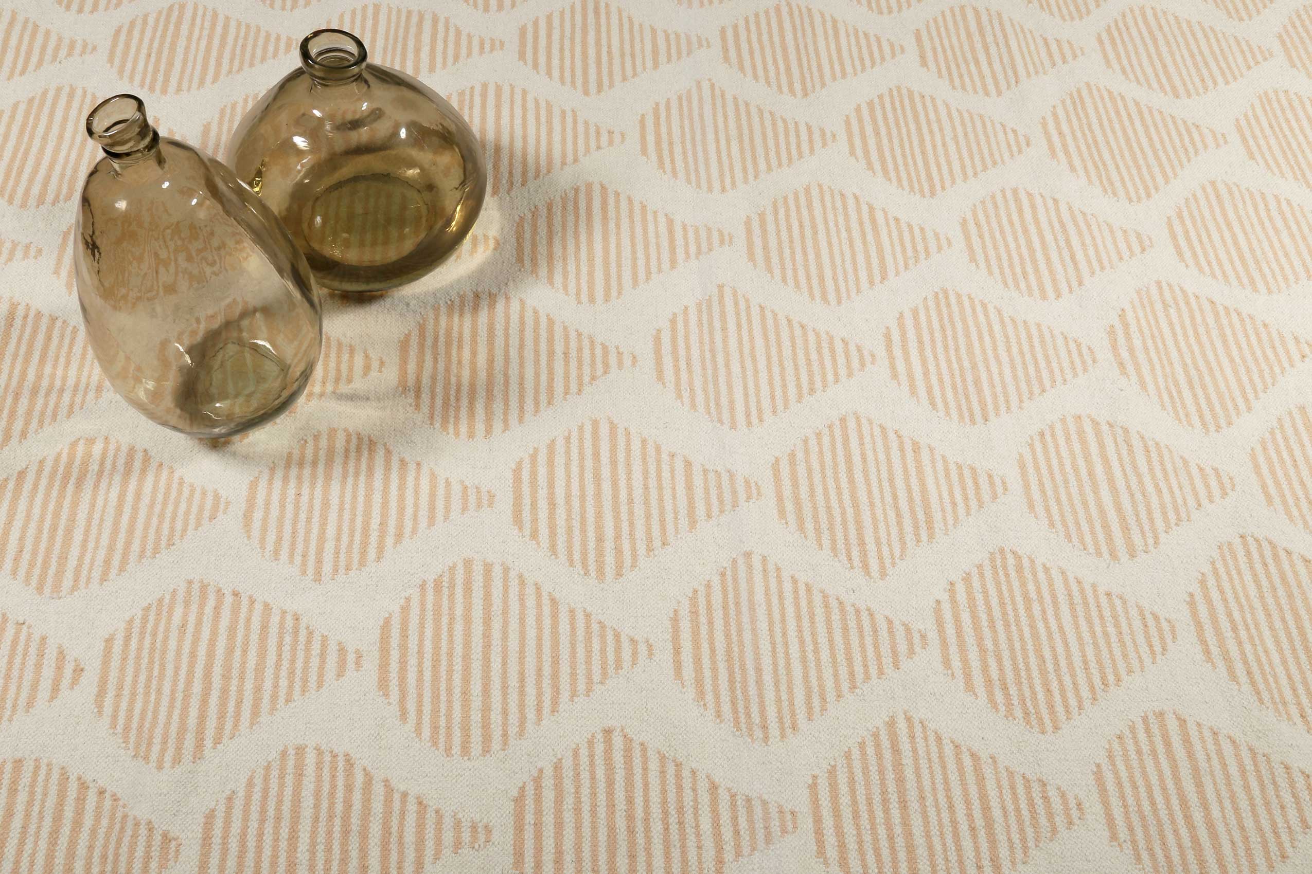 Esprit Kelim Teppich Apricot Beige aus Wolle » Rainns « - Ansicht 6