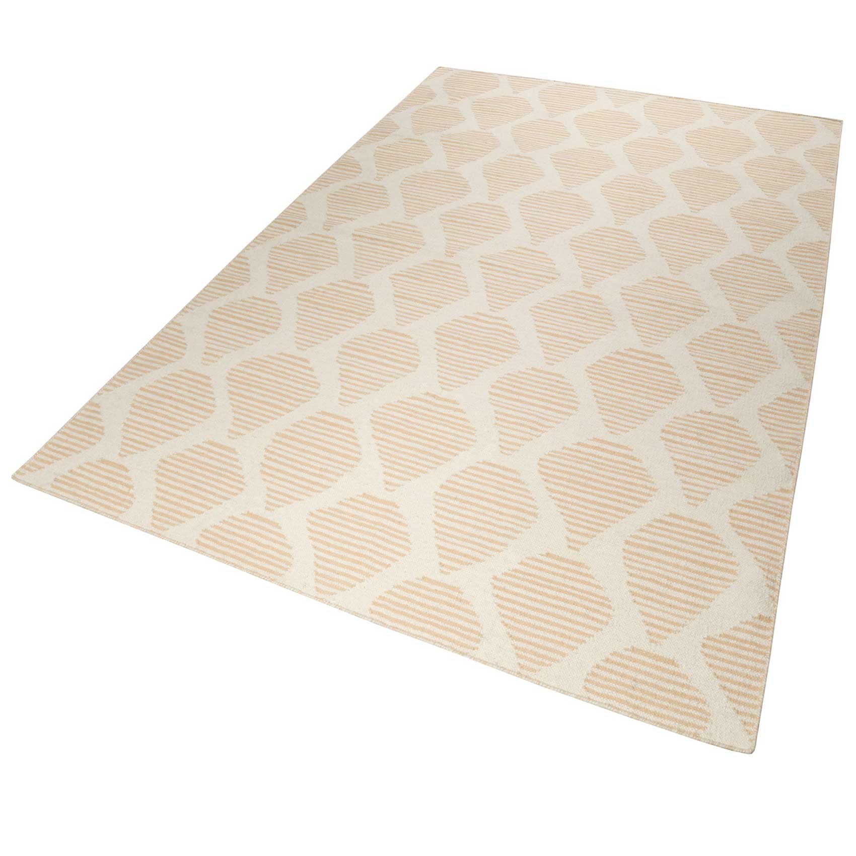 Esprit Kelim Teppich Apricot Beige aus Wolle » Rainns « - Ansicht 2