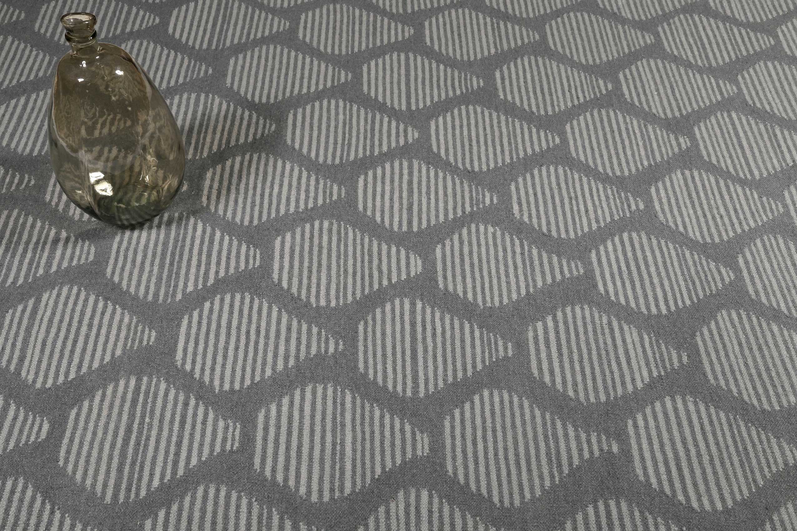 Esprit Kelim Teppich Grau aus Wolle 