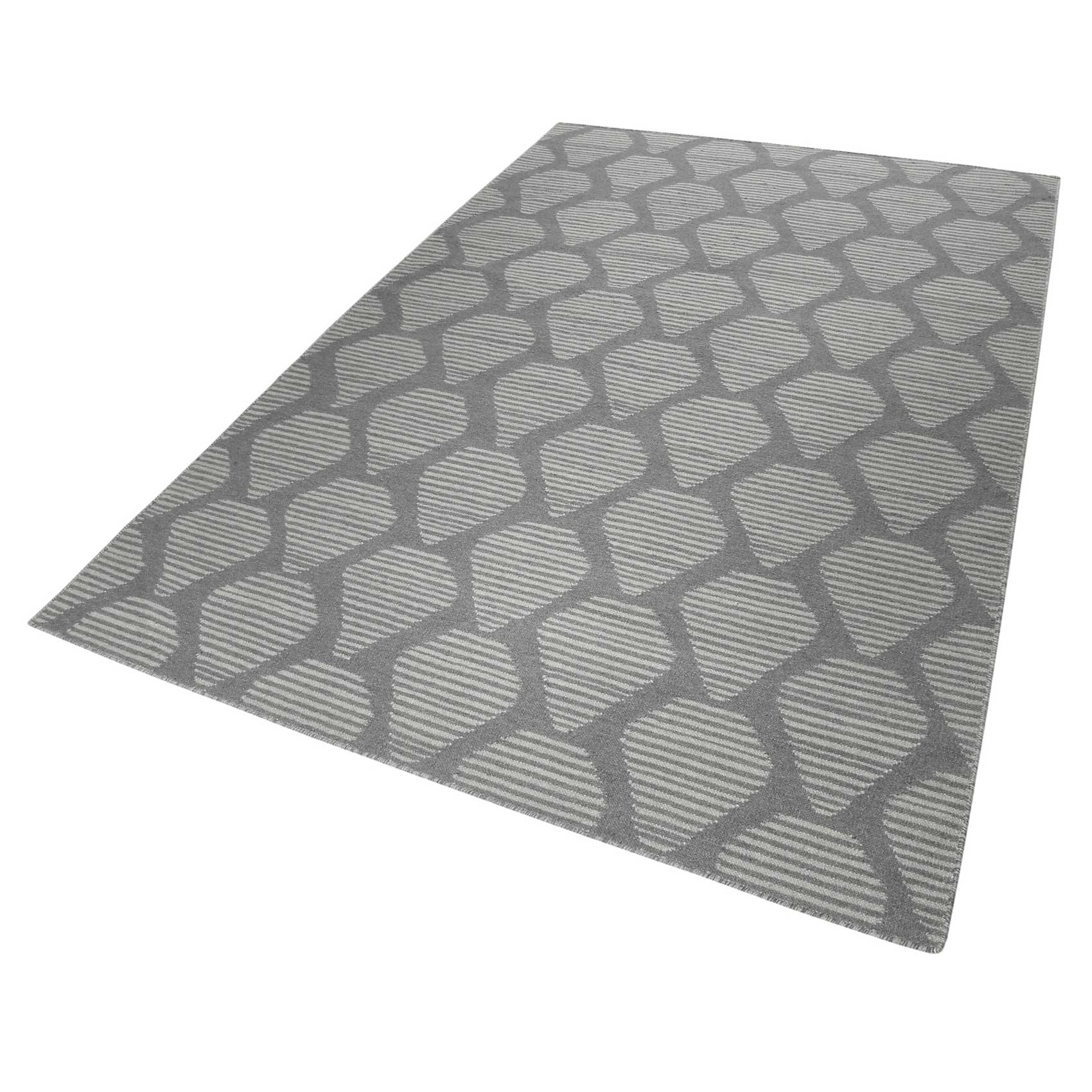 Esprit Kelim Teppich Grau aus Wolle 