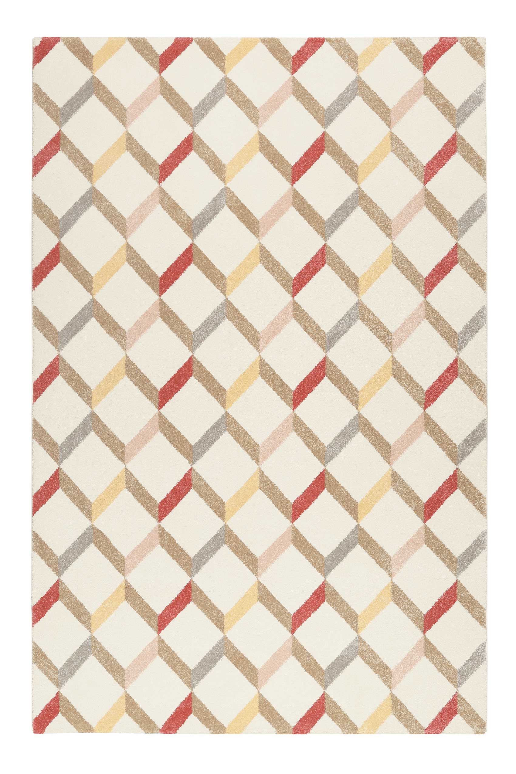 Esprit Teppich Creme Beige Bunt Kurzflor » Rica « - Ansicht 1