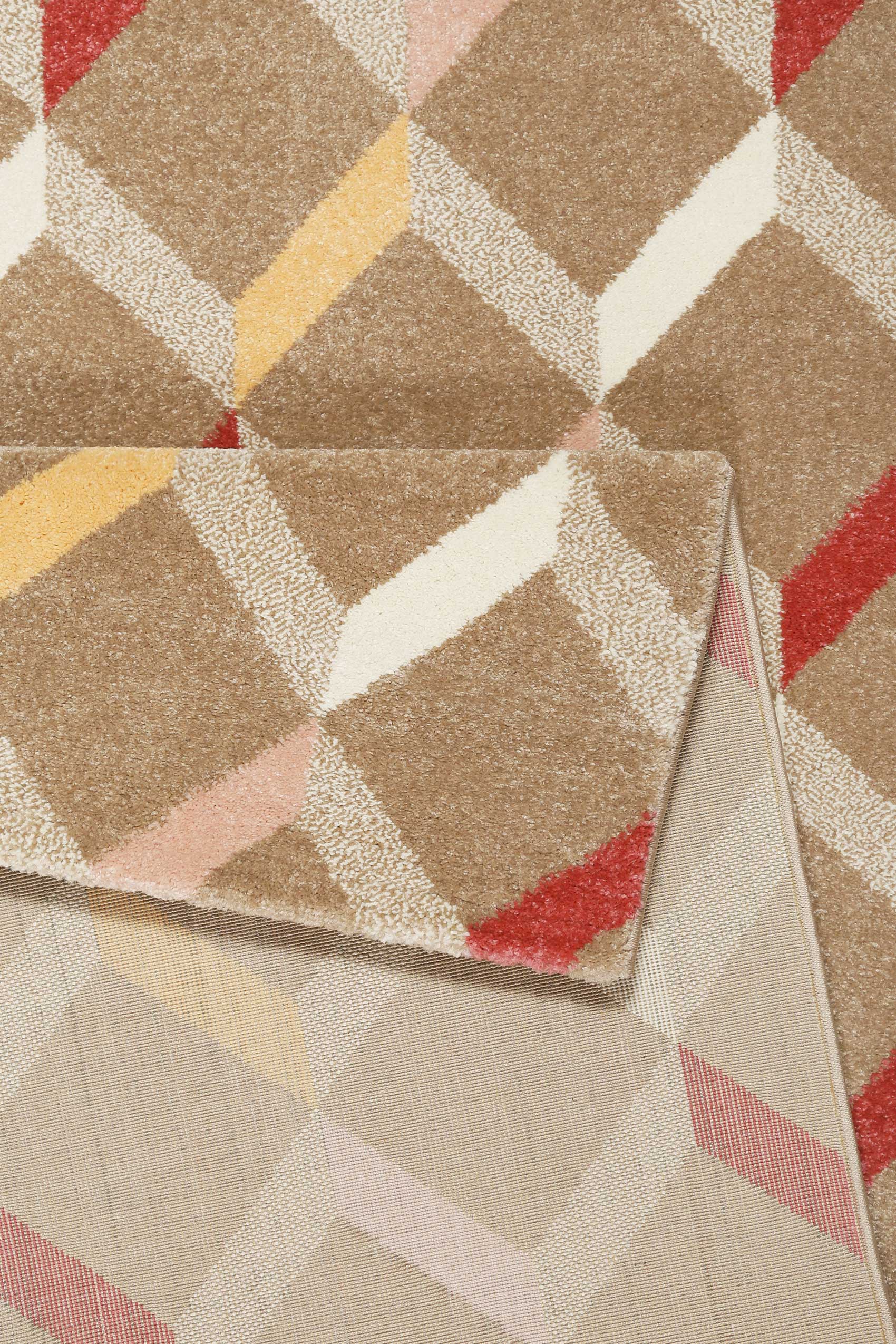 Esprit Teppich Beige Braun Rot Kurzflor » Rica « - Ansicht 3