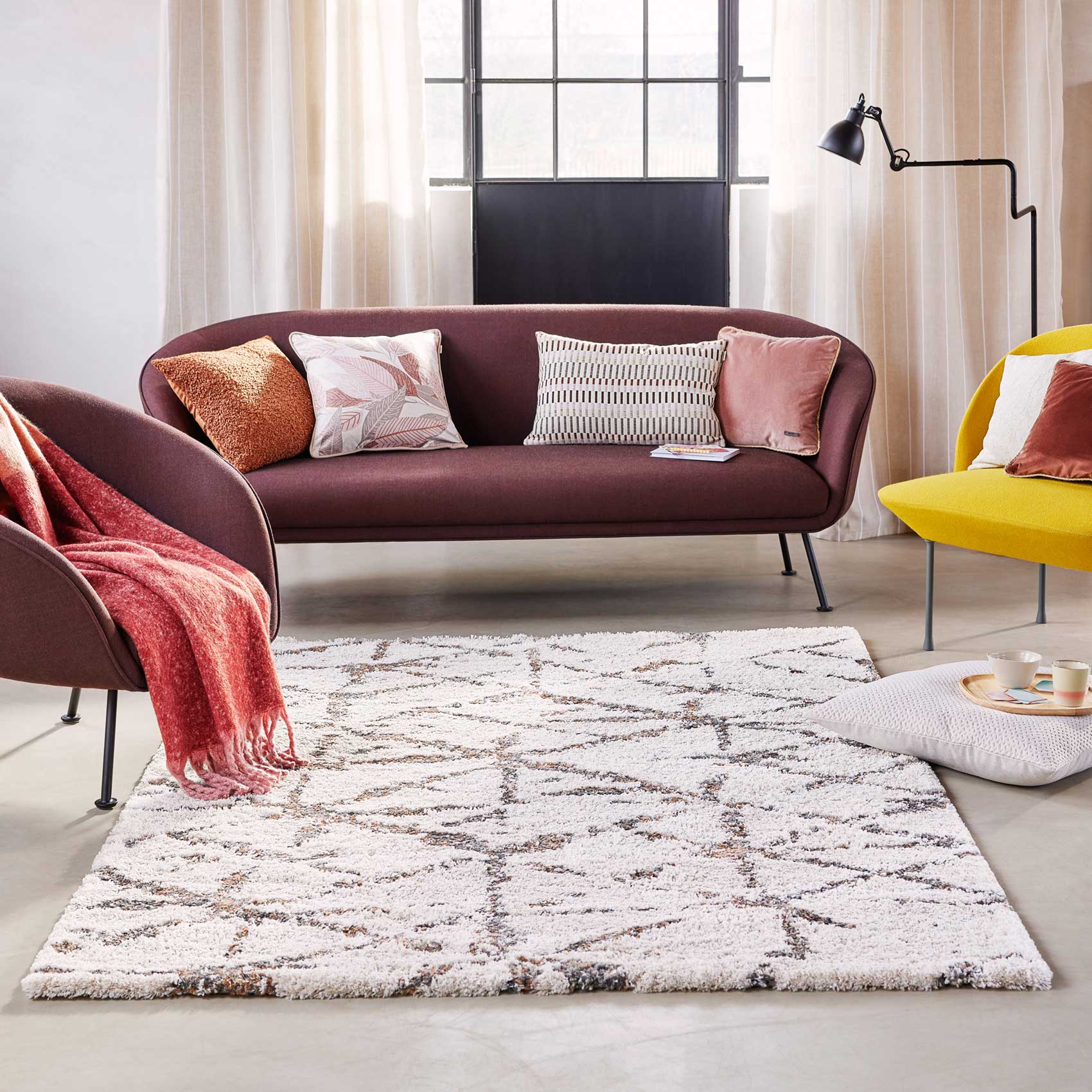 Esprit Teppich Creme Weiß Hochflor 
