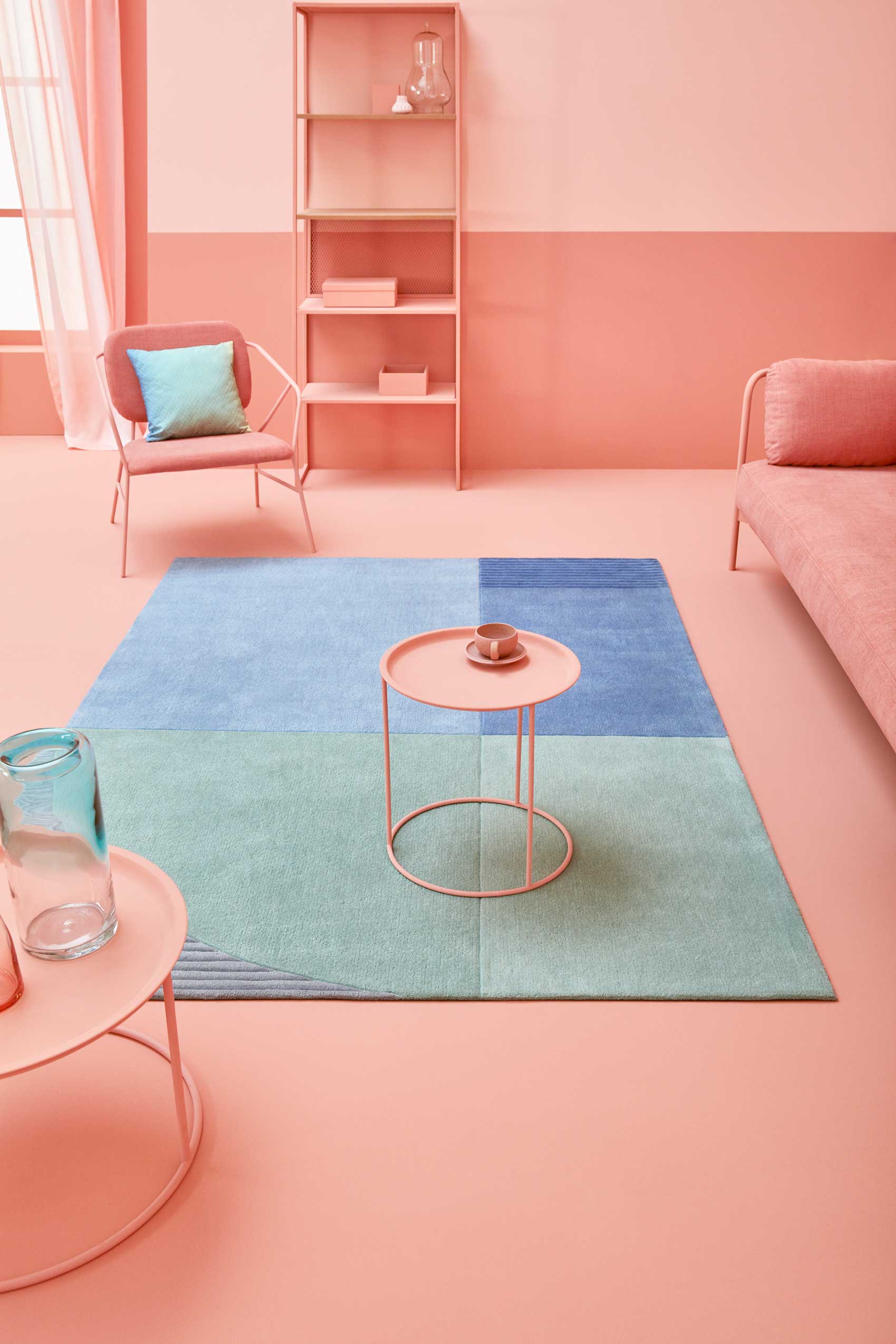 Esprit Teppich Blau Grün Kurzflor » Runway « - Ansicht 7