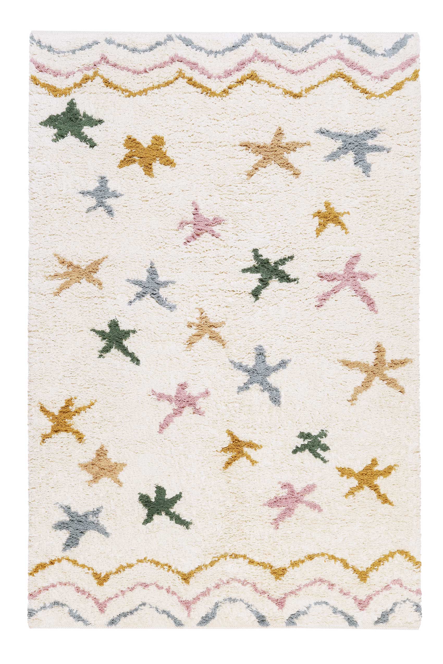 Esprit Handwebteppich Beige Bunt aus Baumwolle » Sea Star « - Ansicht 1