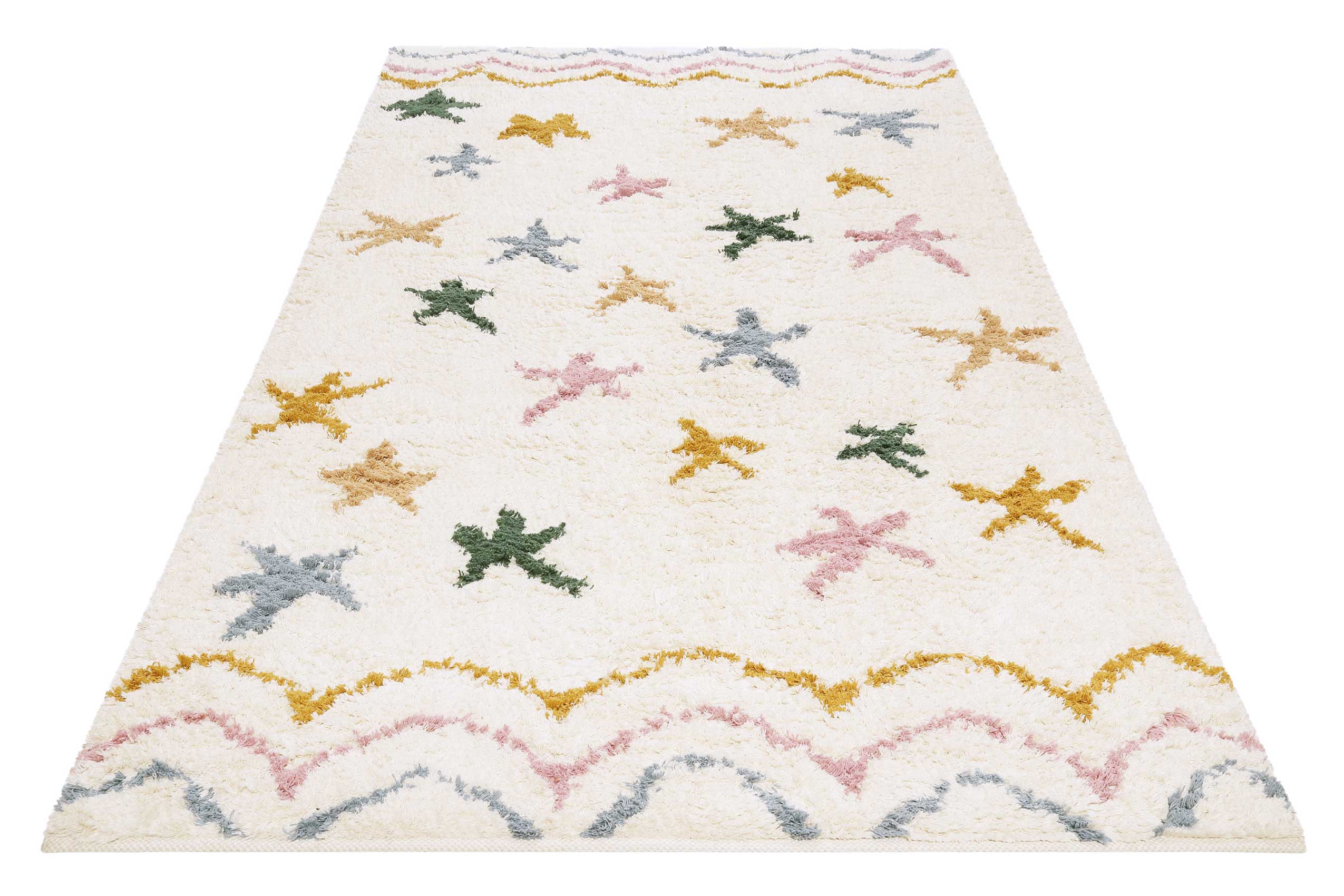 Esprit Handwebteppich Beige Bunt aus Baumwolle » Sea Star « - Ansicht 2