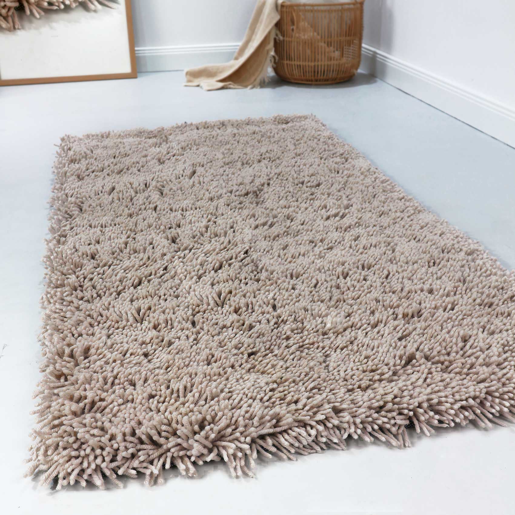Esprit Wollteppich Shaggy Sand Beige Hochflor 