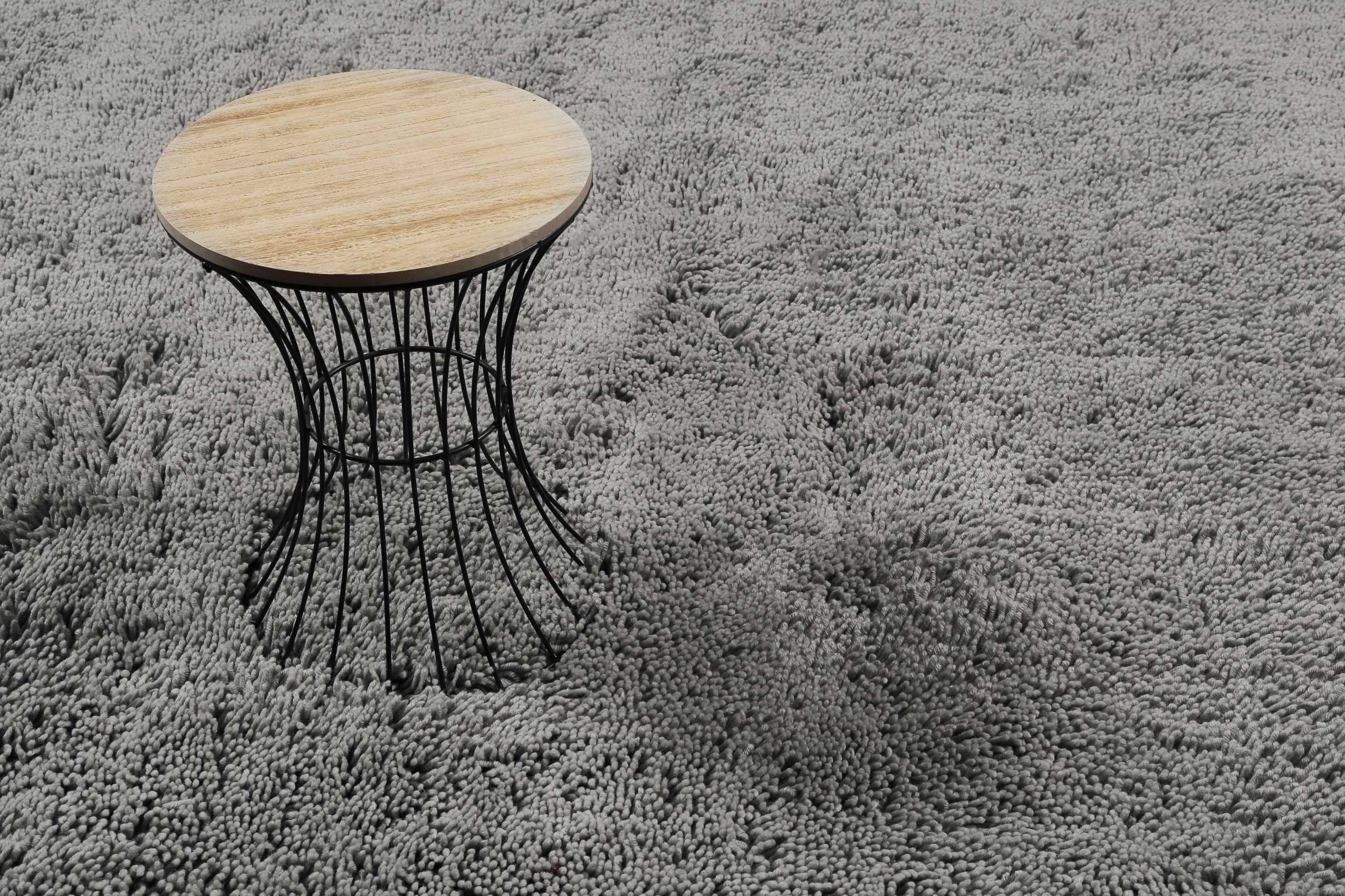 Esprit Wollteppich Shaggy Hellgrau Hochflor 