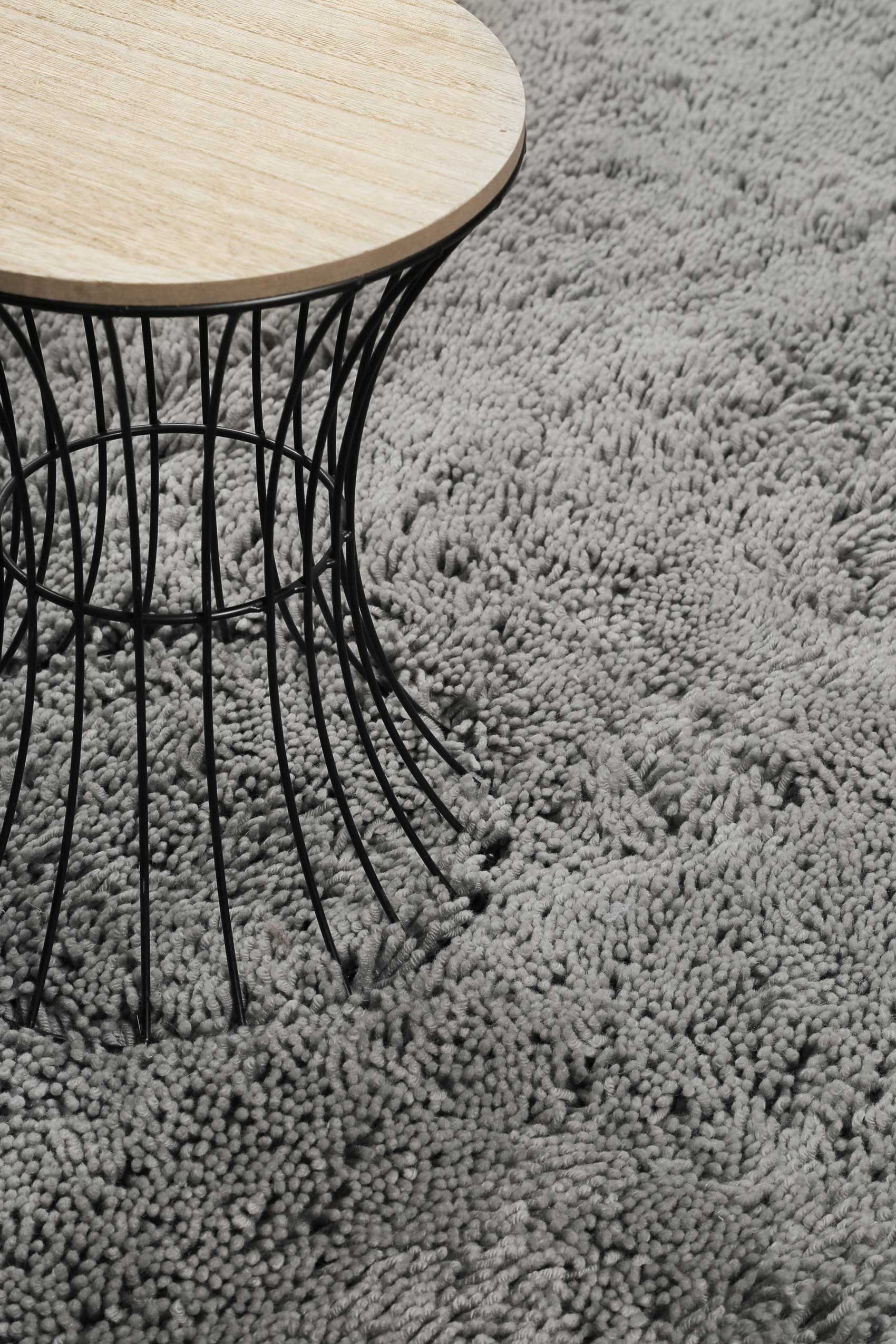 Esprit Wollteppich Shaggy Hellgrau Hochflor 