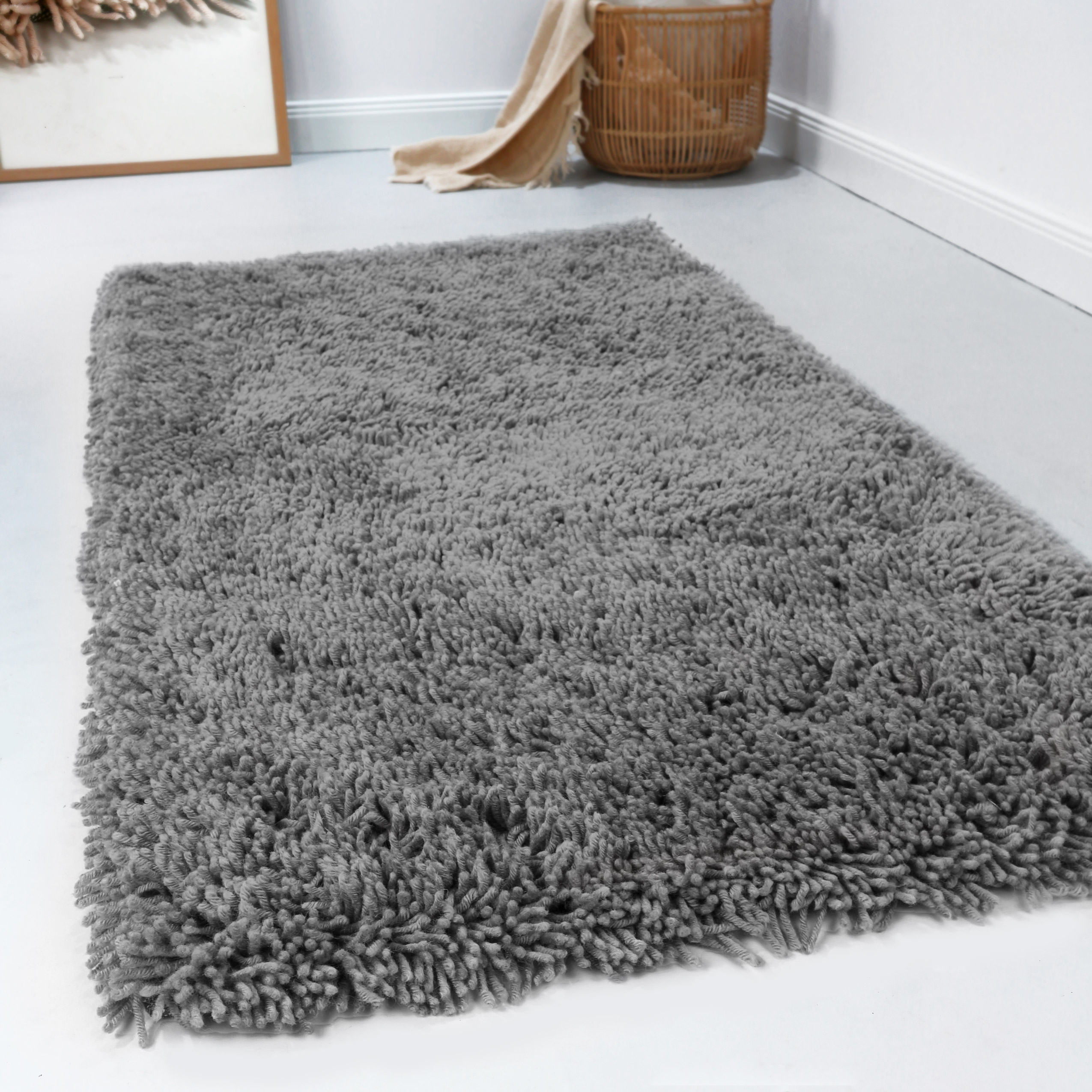 Esprit Wollteppich Shaggy Grau Hochflor 