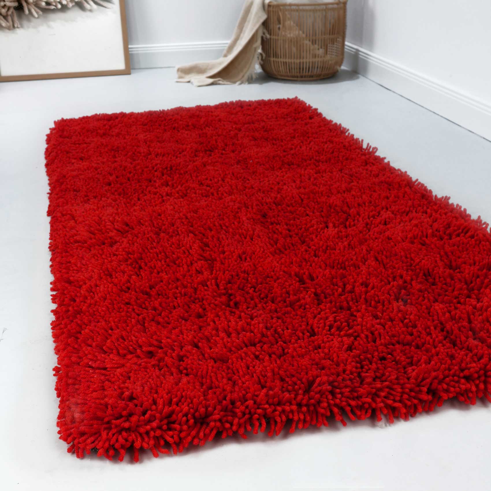 Esprit Wollteppich Shaggy Rot Hochflor 