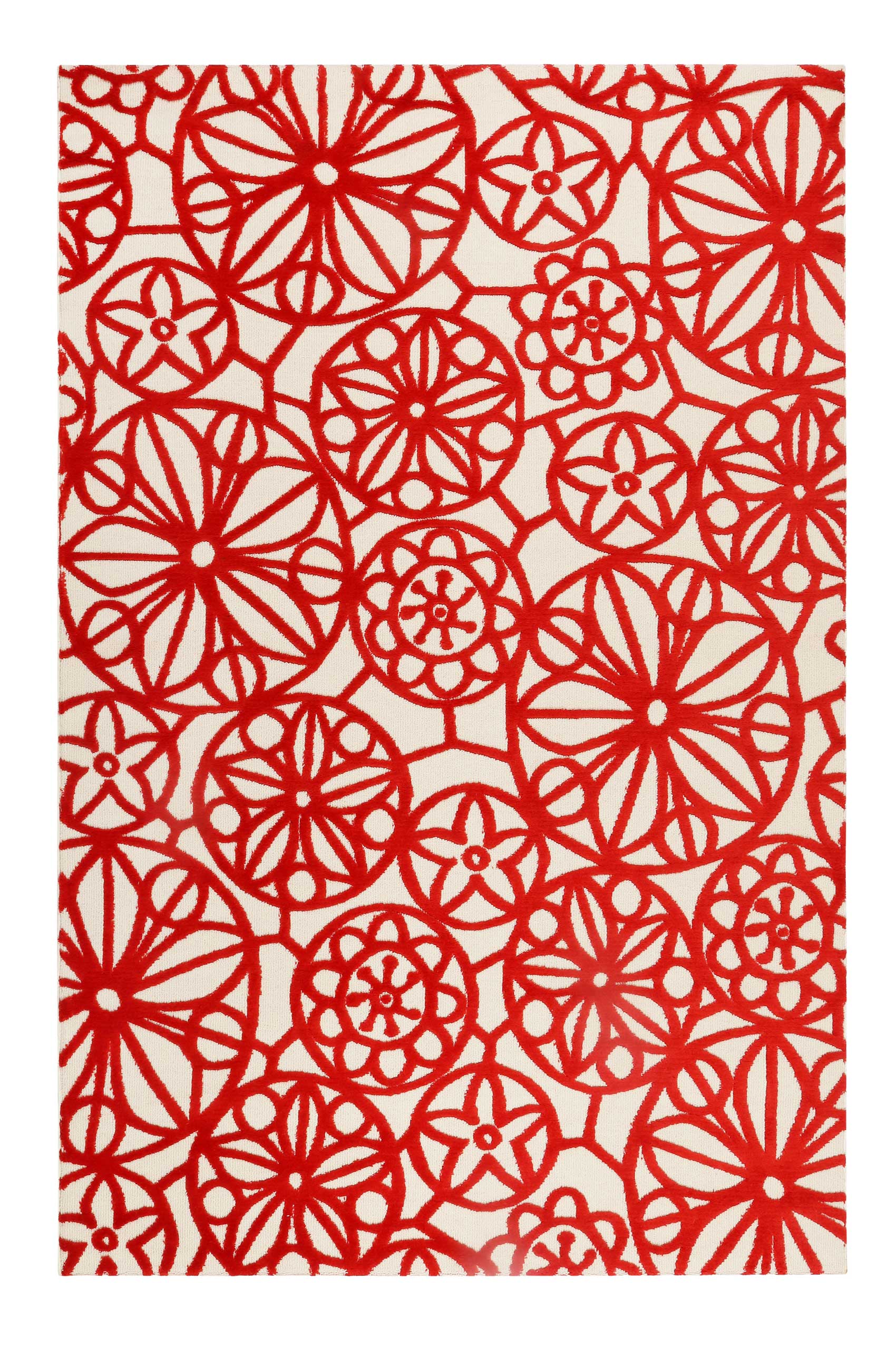 Esprit Wollteppich Creme Rot » Society Circle « - Ansicht 1