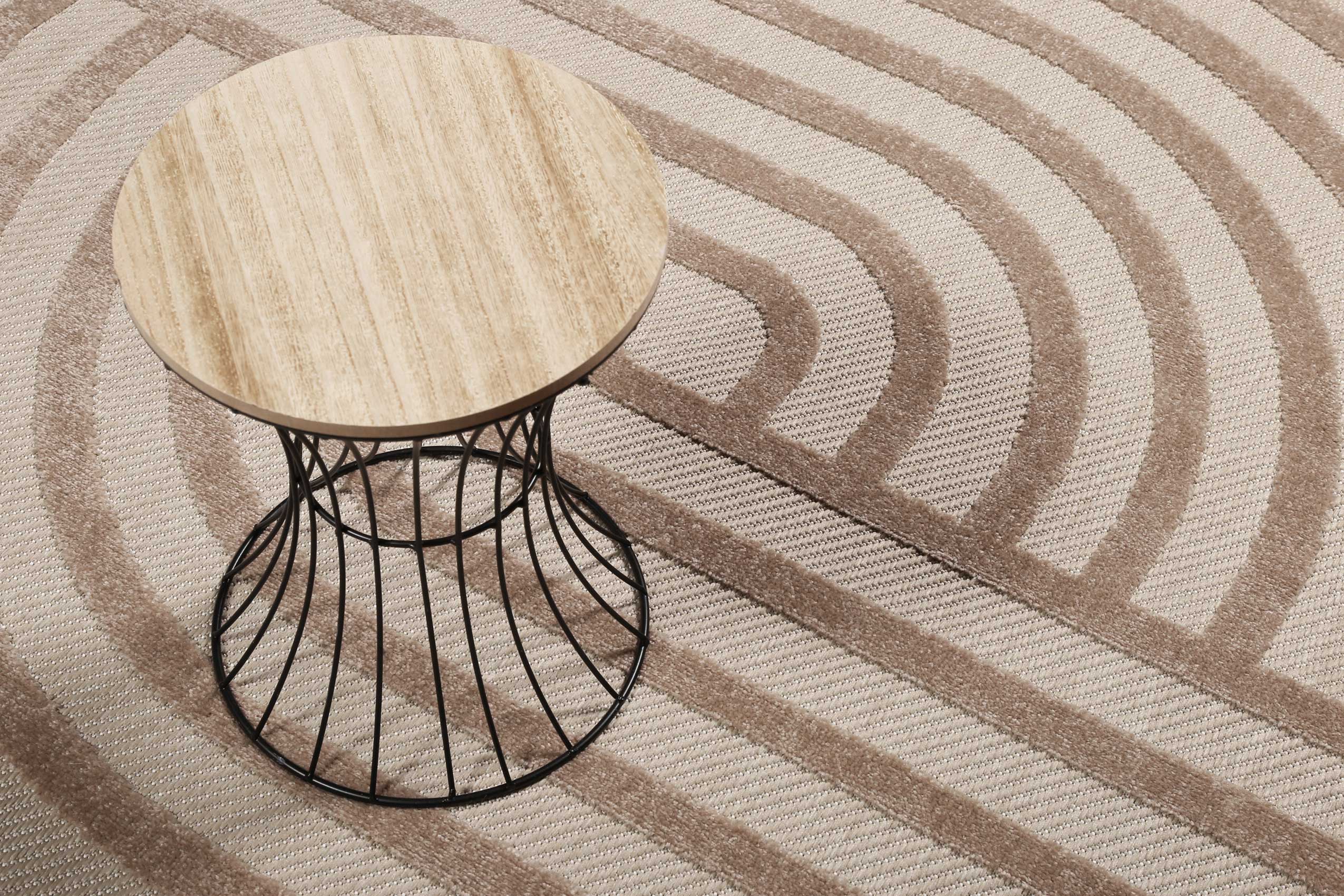 Esprit Teppich In- und Outdoor Rund Beige Sand 