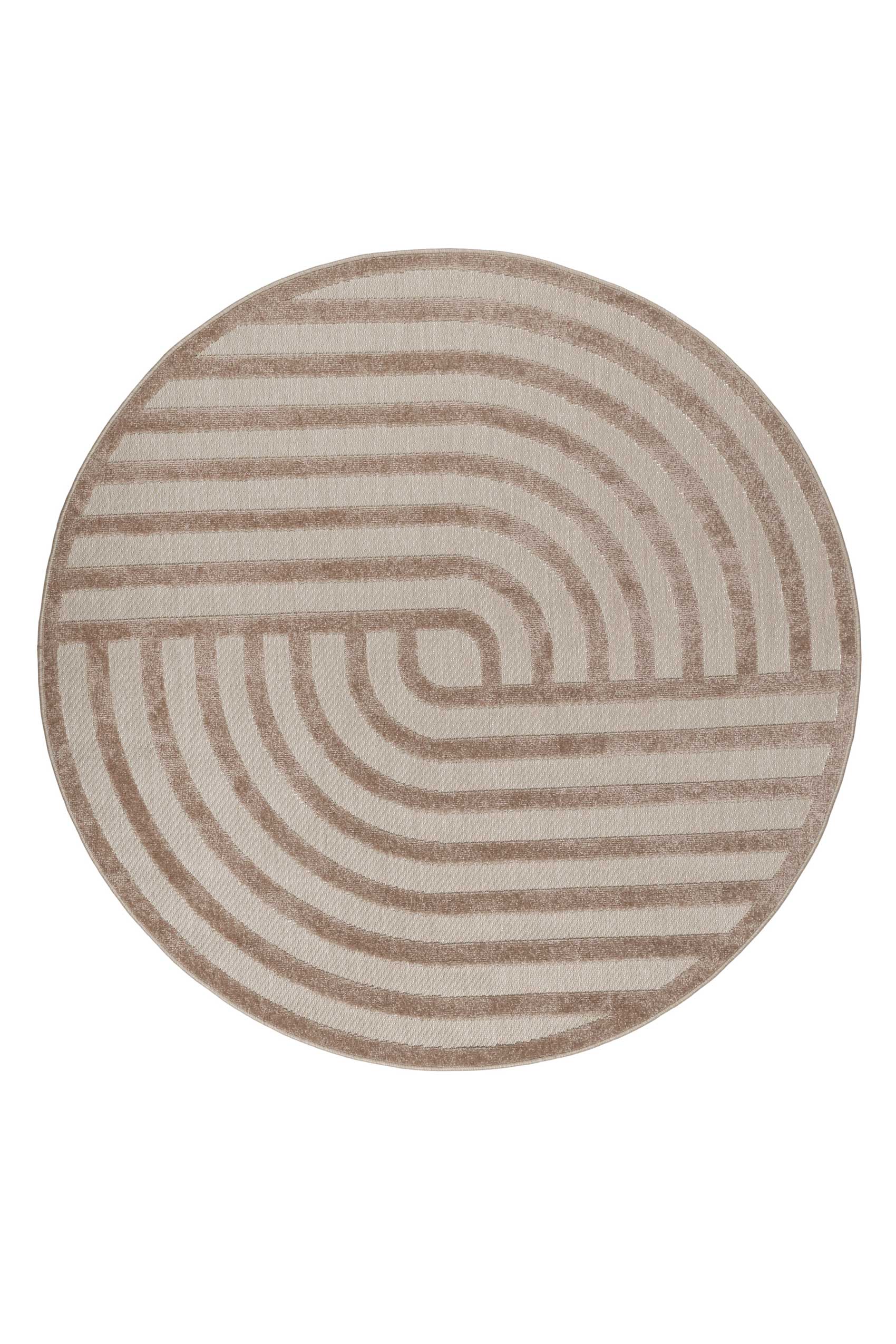 Esprit Teppich In- und Outdoor Rund Beige Sand 