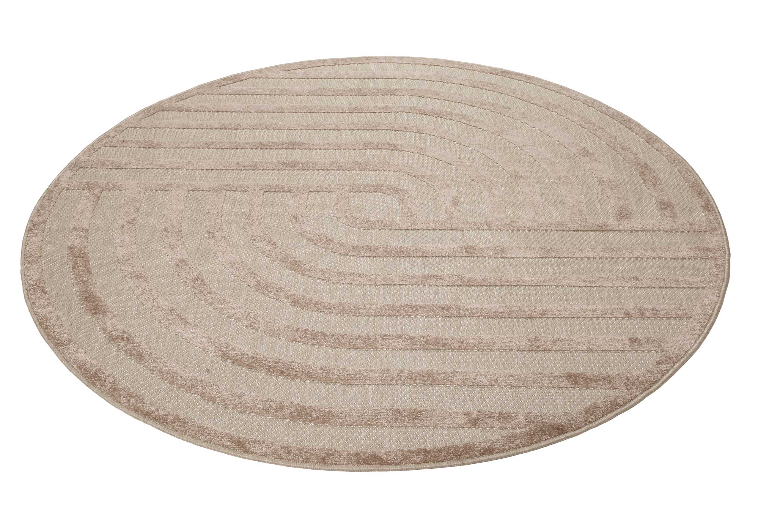 Esprit Teppich In- und Outdoor Rund Beige Sand 