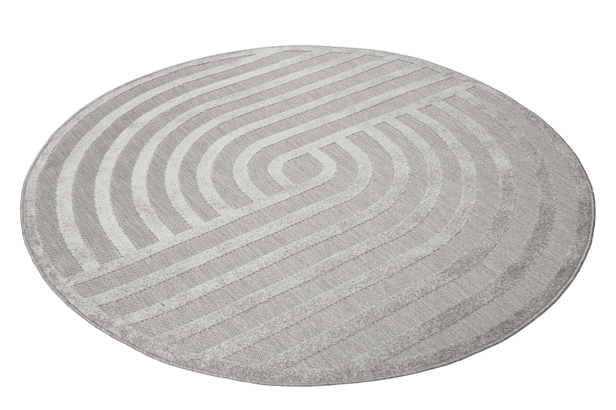 Esprit Teppich In- und Outdoor Rund Grau Silber 