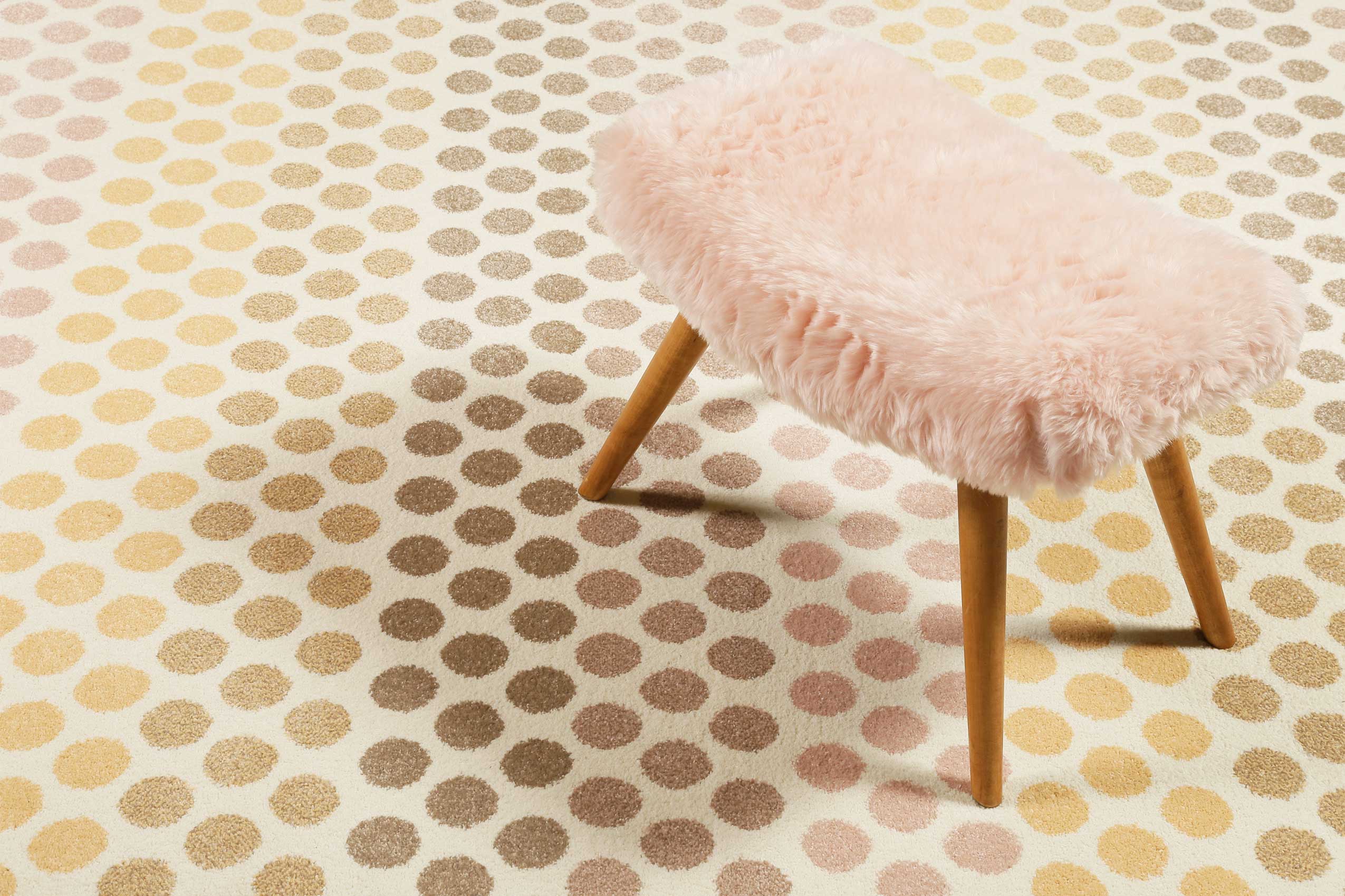 Esprit Teppich Beige Taupe Rosa Gelb Kurzflor 