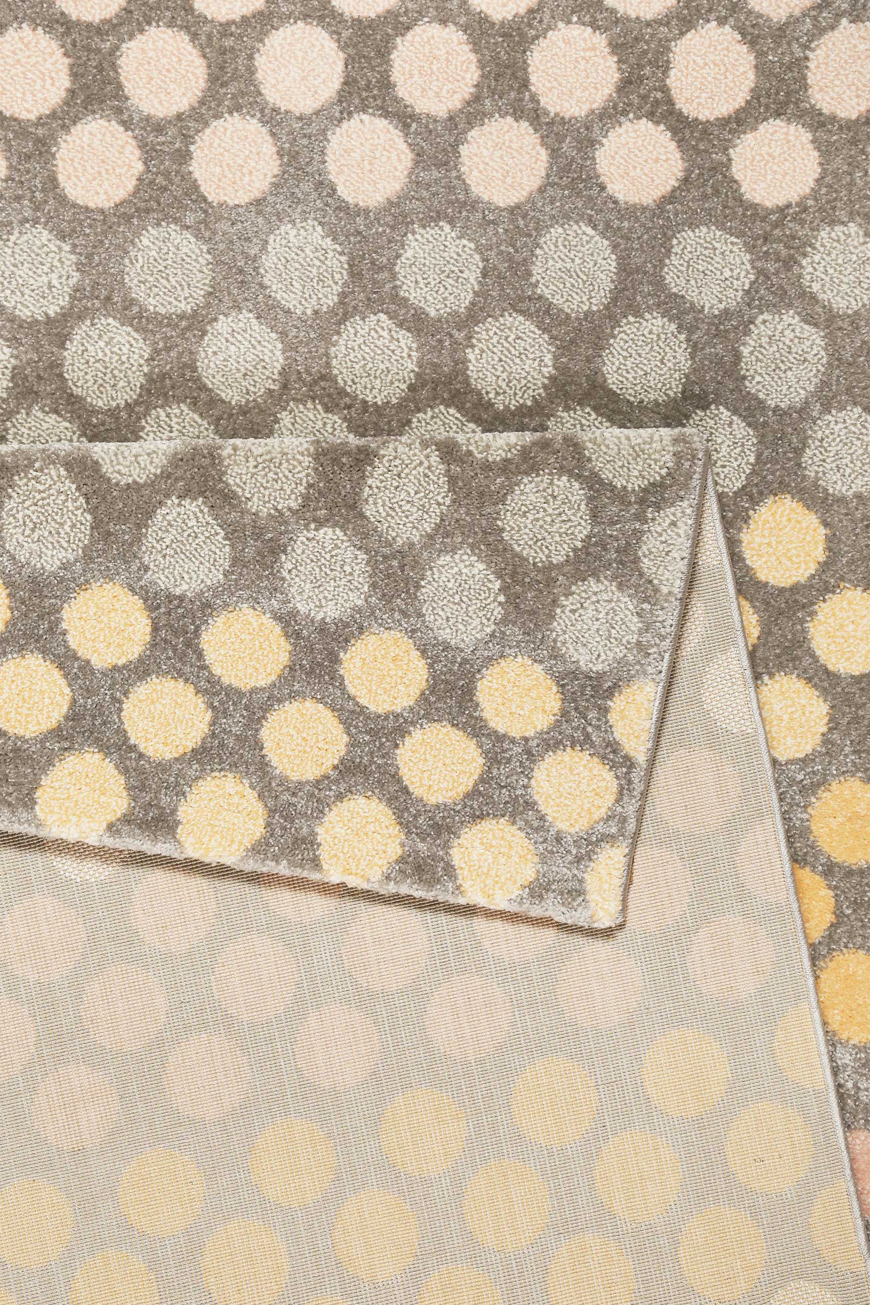 Esprit Teppich Taupe Gelb Rosa Kurzflor 